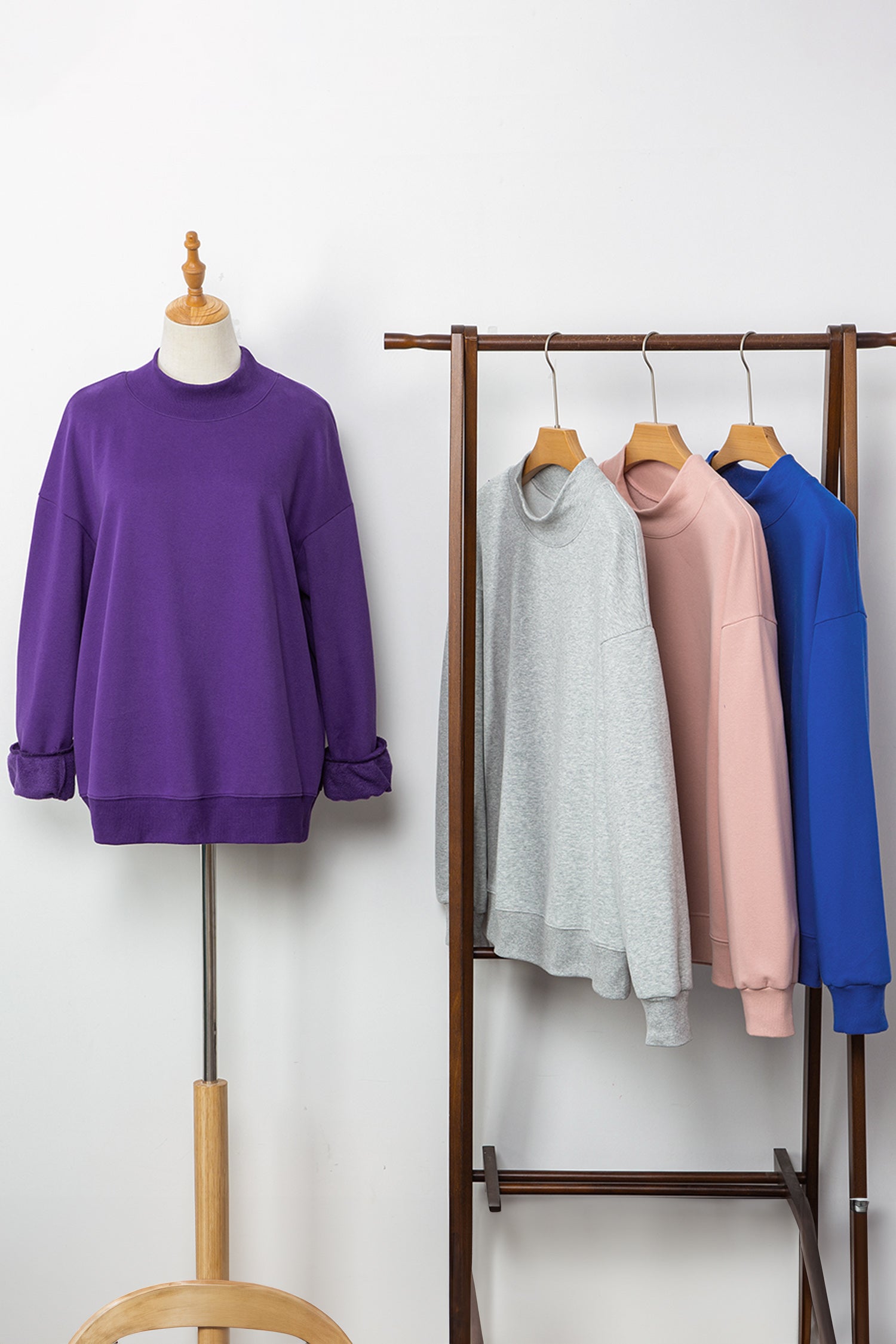 Purple Mock Neck Sweatshirt