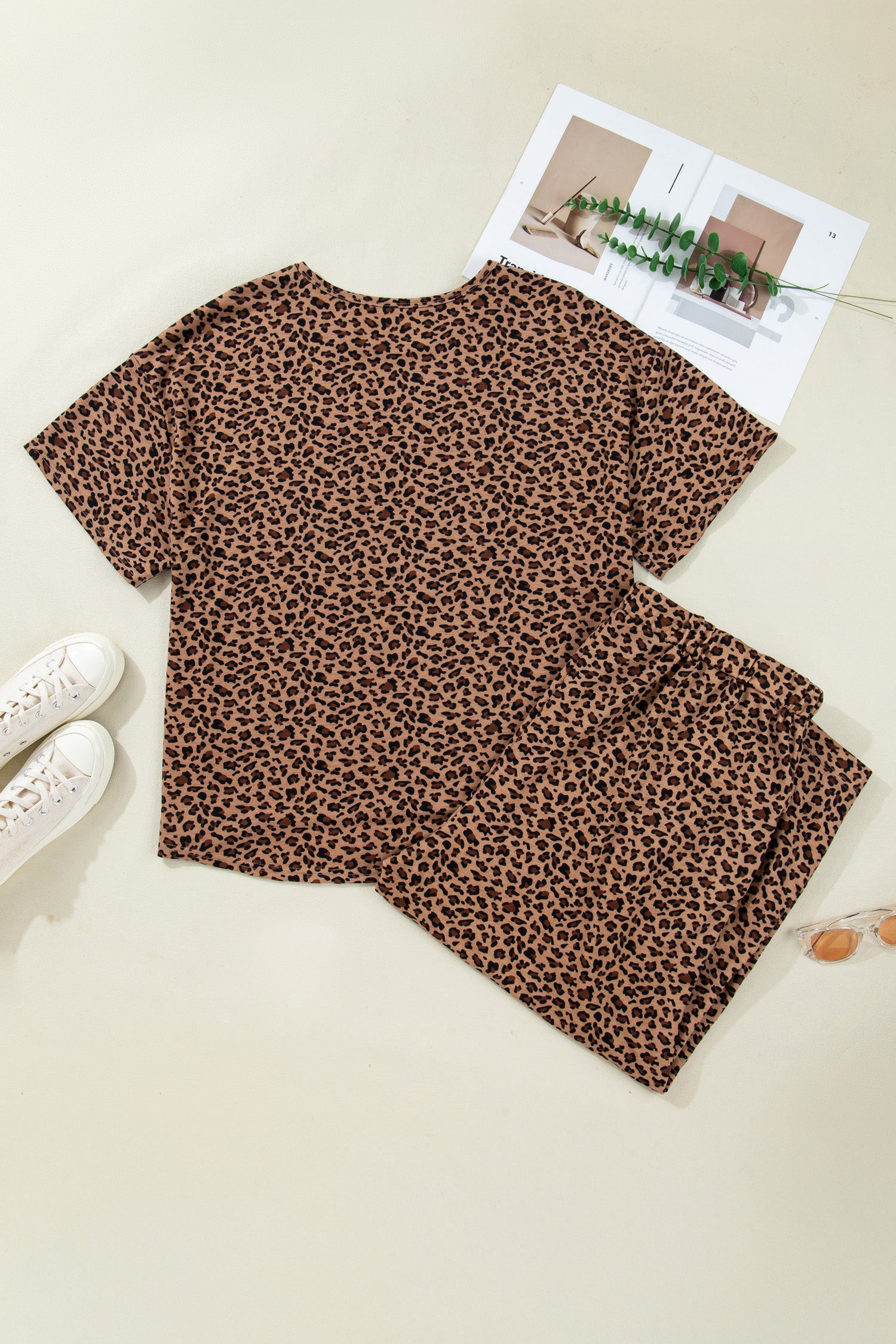 Brown Leopard Plus Size Set