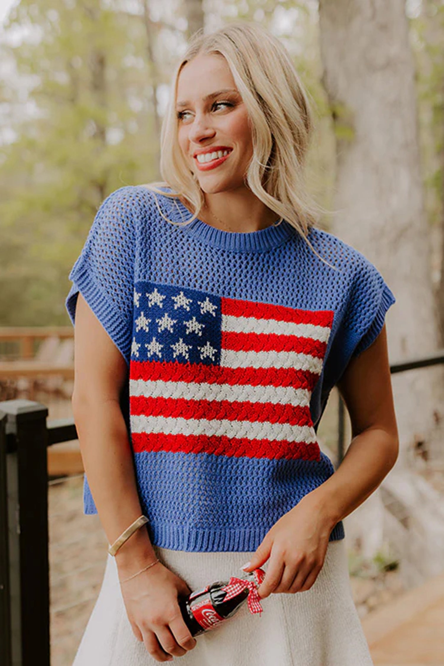 Sky Blue Flag Sweater Top