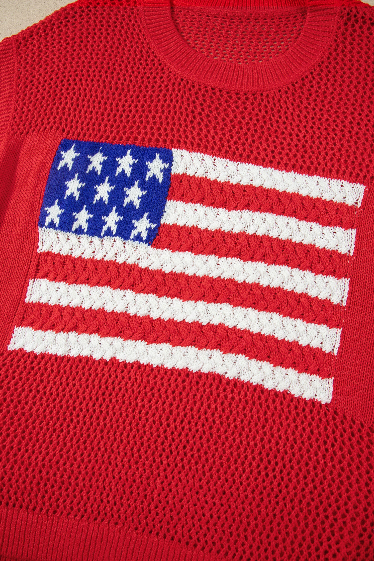 Red Flag Sweater Top