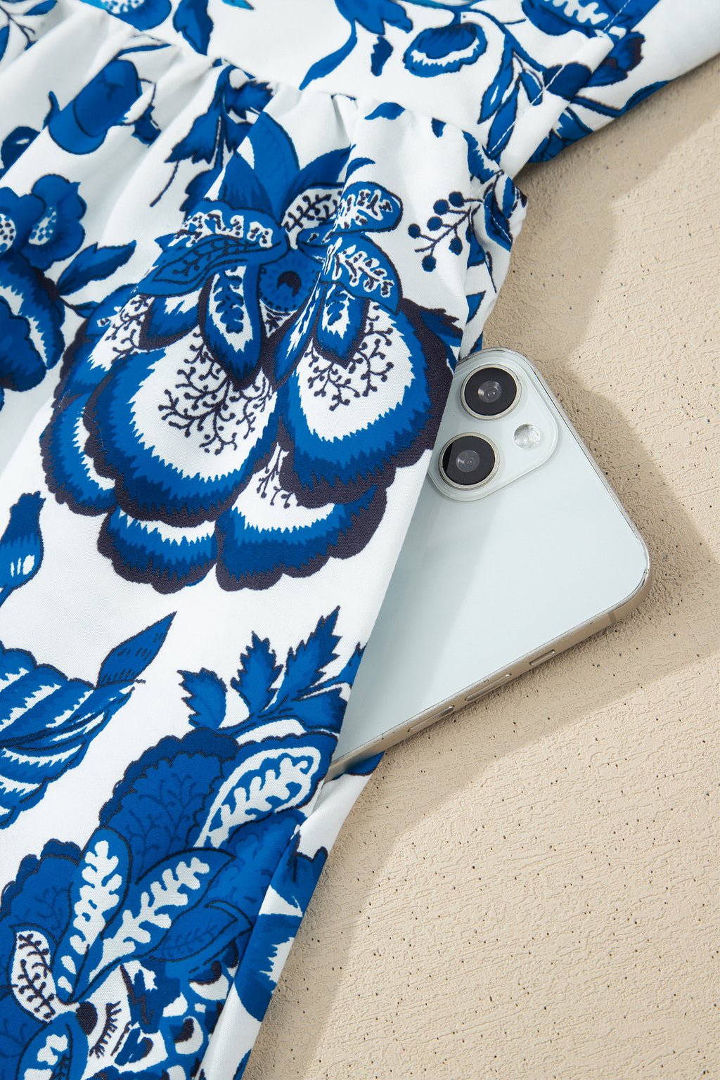 Sky Blue Floral Backless Maxi Dress