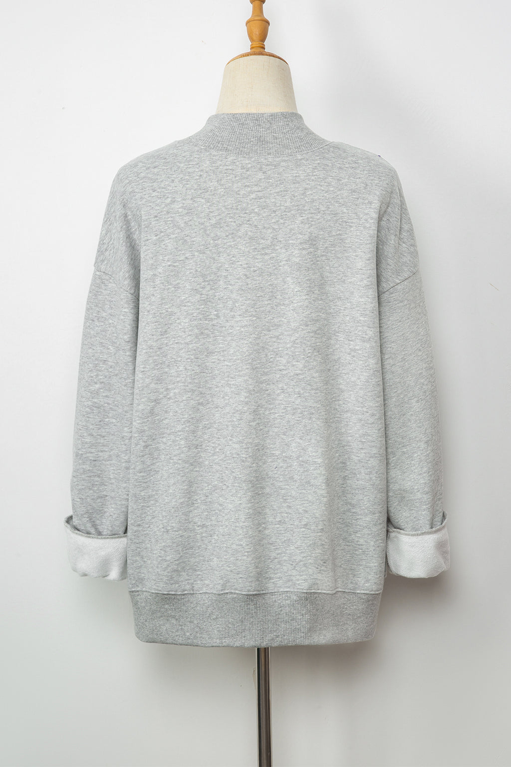 Gray Mock Neck Sweatshirt