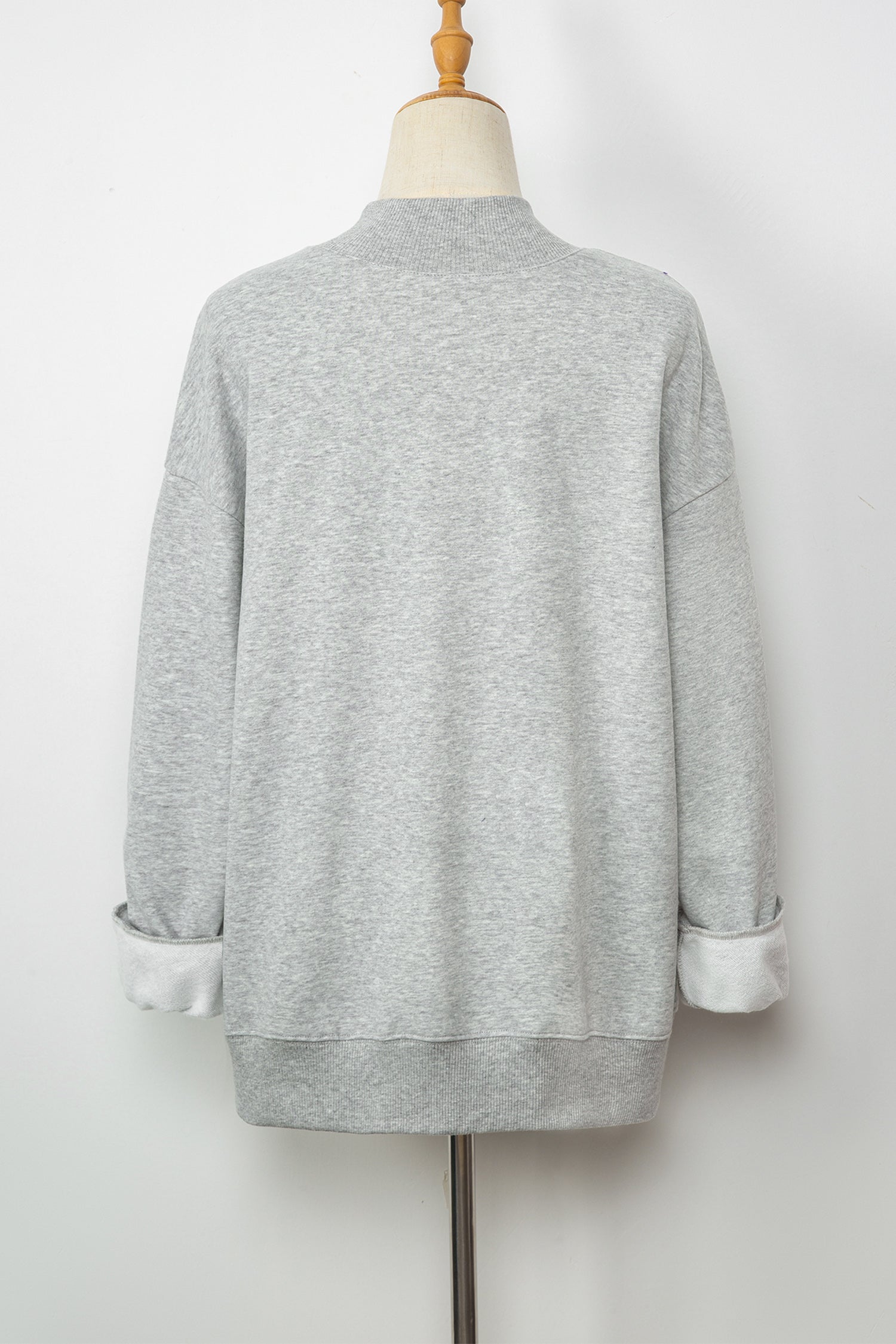 Gray Mock Neck Sweatshirt