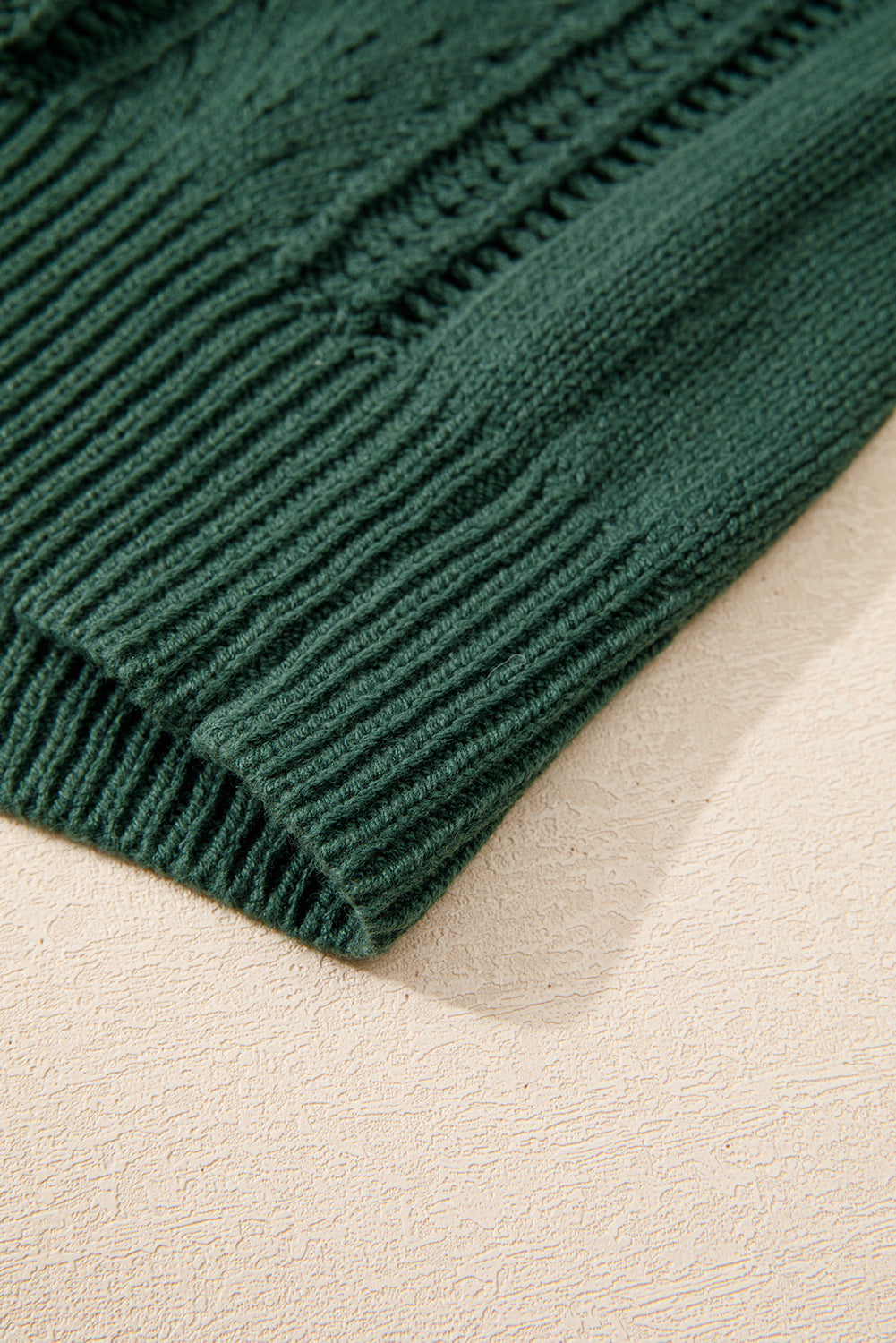 Green Open Knit Drop Shoulder Cardigan