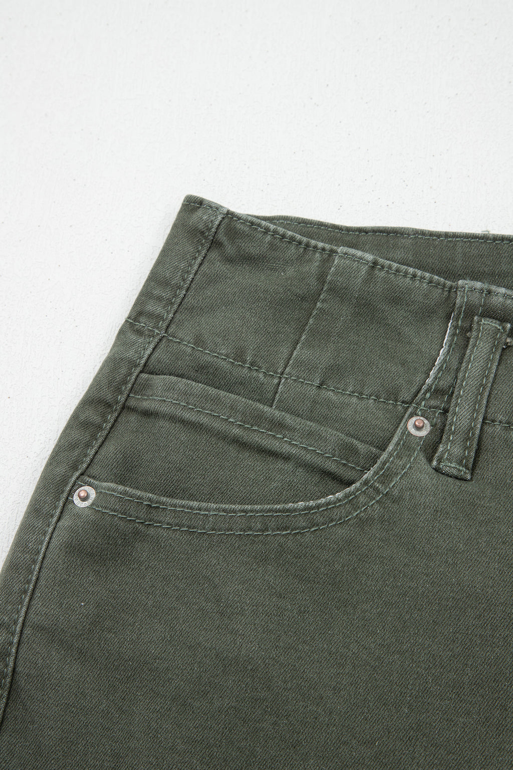 Green High Waist Wide Leg Jeans