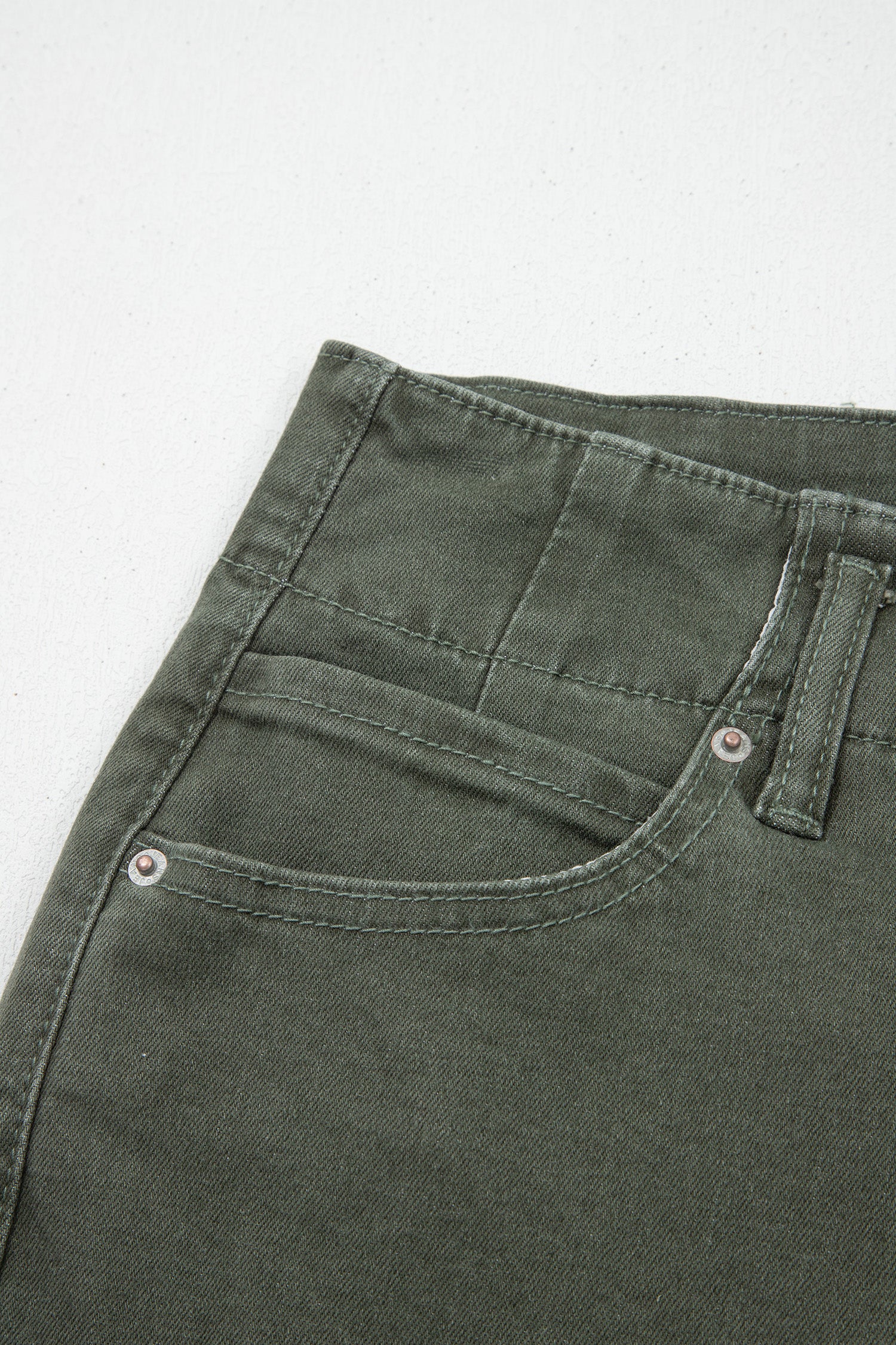Green High Waist Wide Leg Jeans