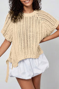 Apricot Plus Size Bow Tie Sweater