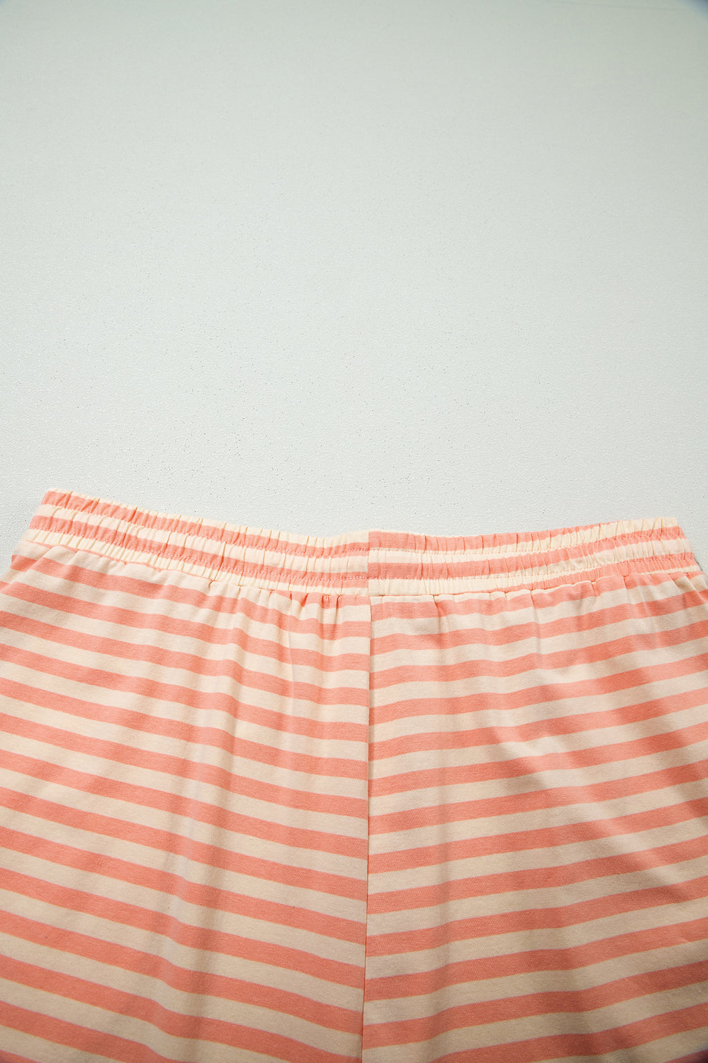 Pink Stripe Plus Size Summer Set