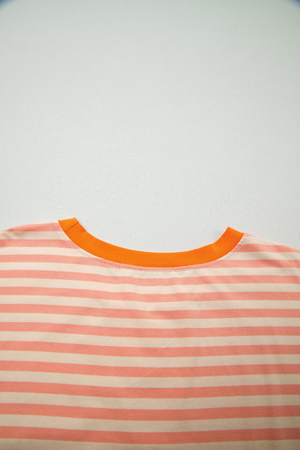 Pink Stripe Plus Size Summer Set