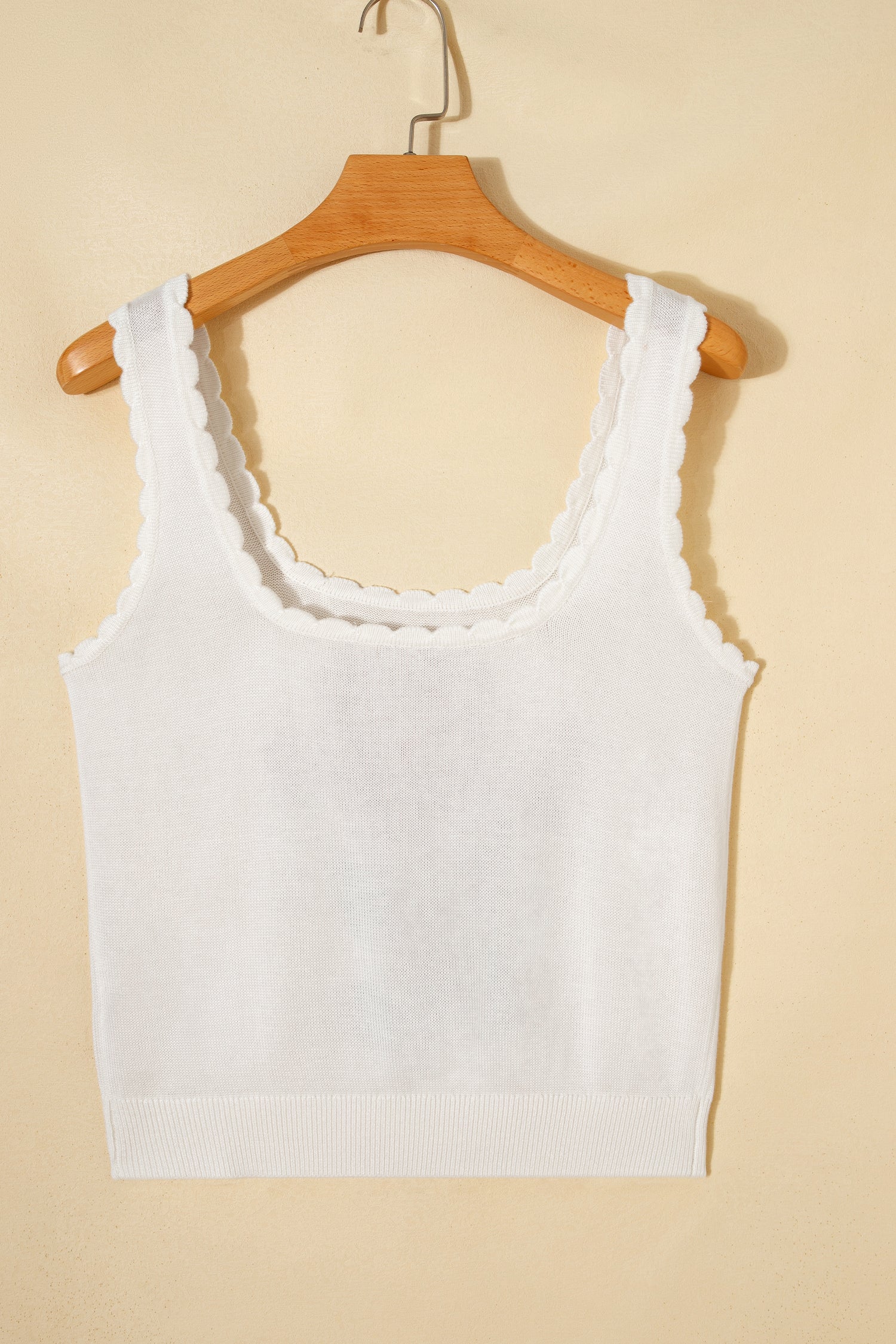 White Floral Knit Tank