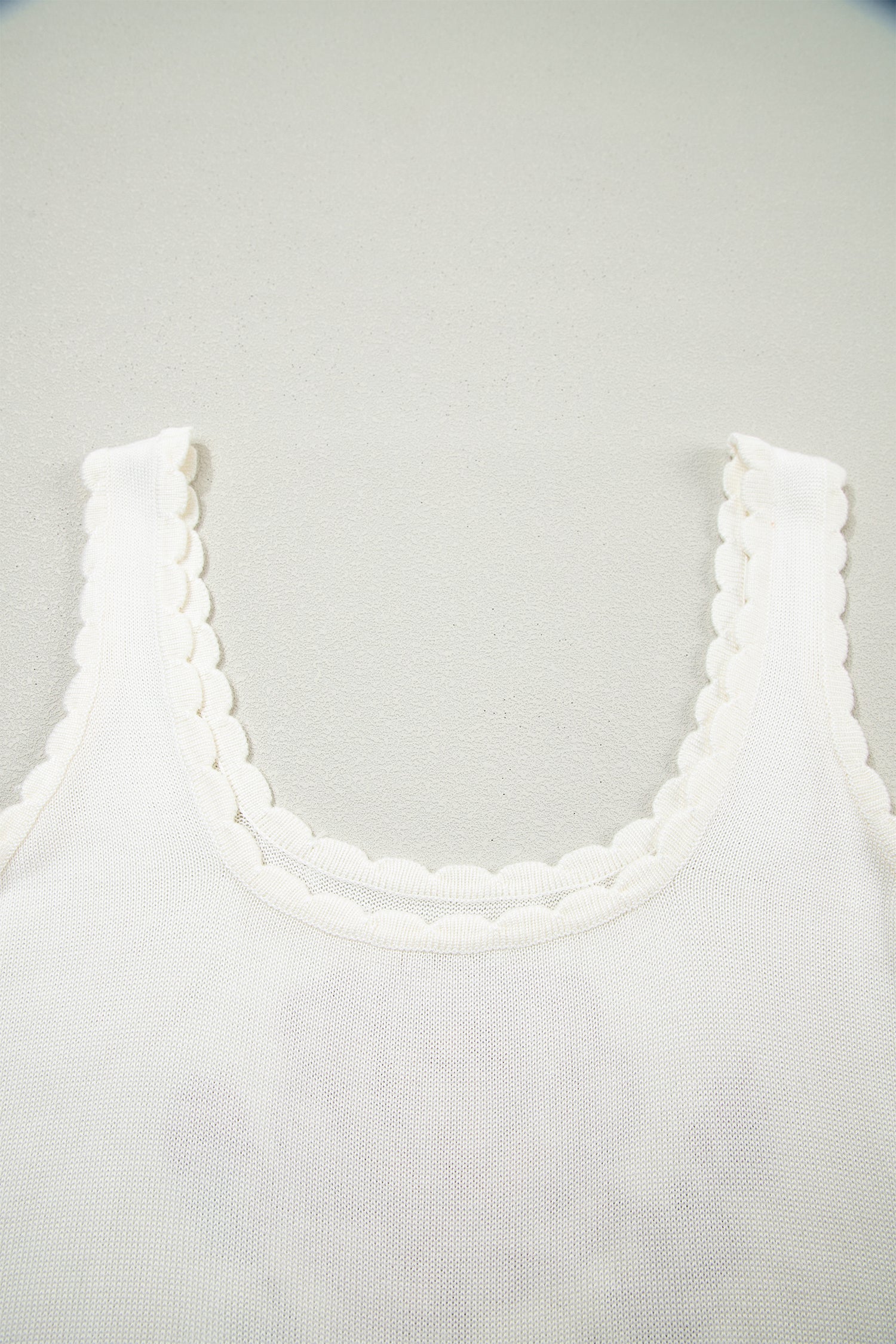 White Floral Knit Tank