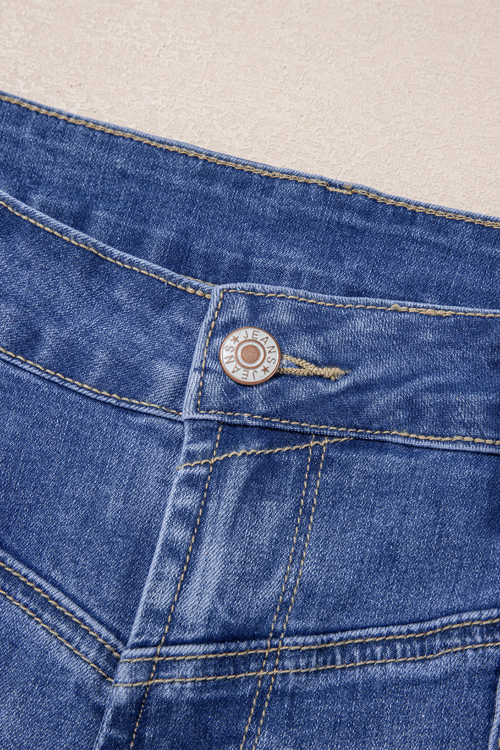 Blue High Rise Straight Leg Jeans
