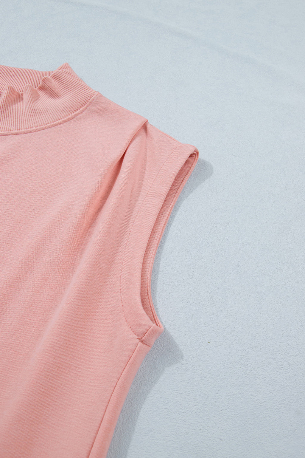 Pink High Neck Cap Sleeve Top