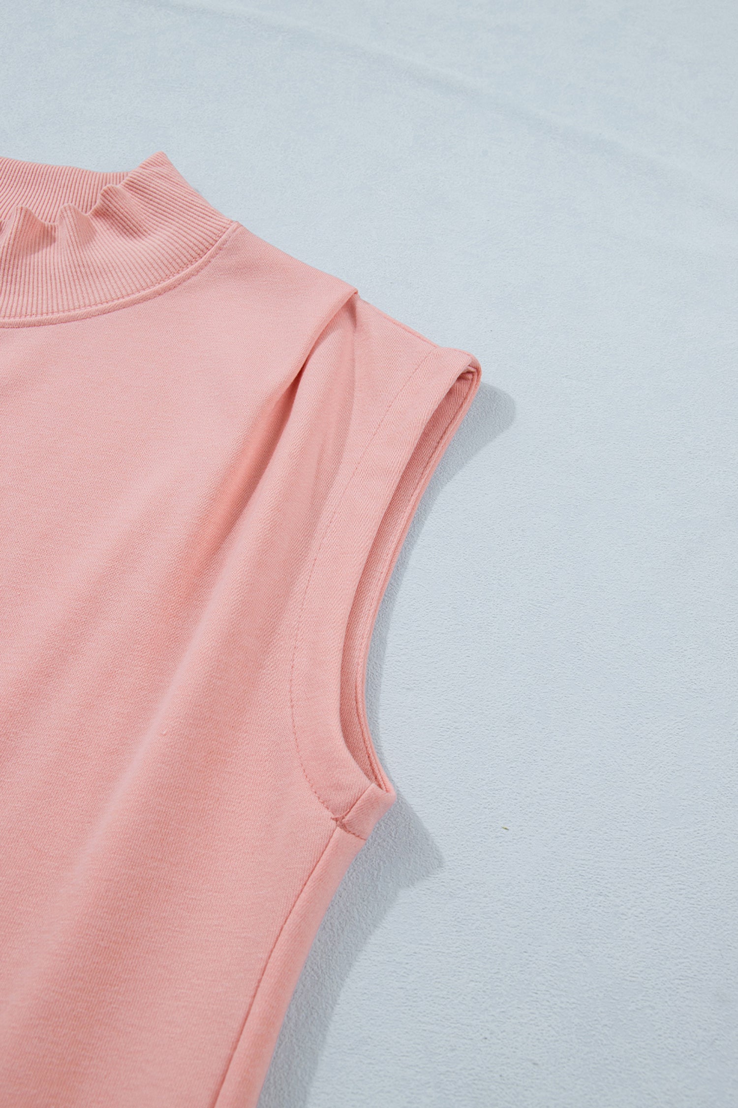 Pink High Neck Cap Sleeve Top