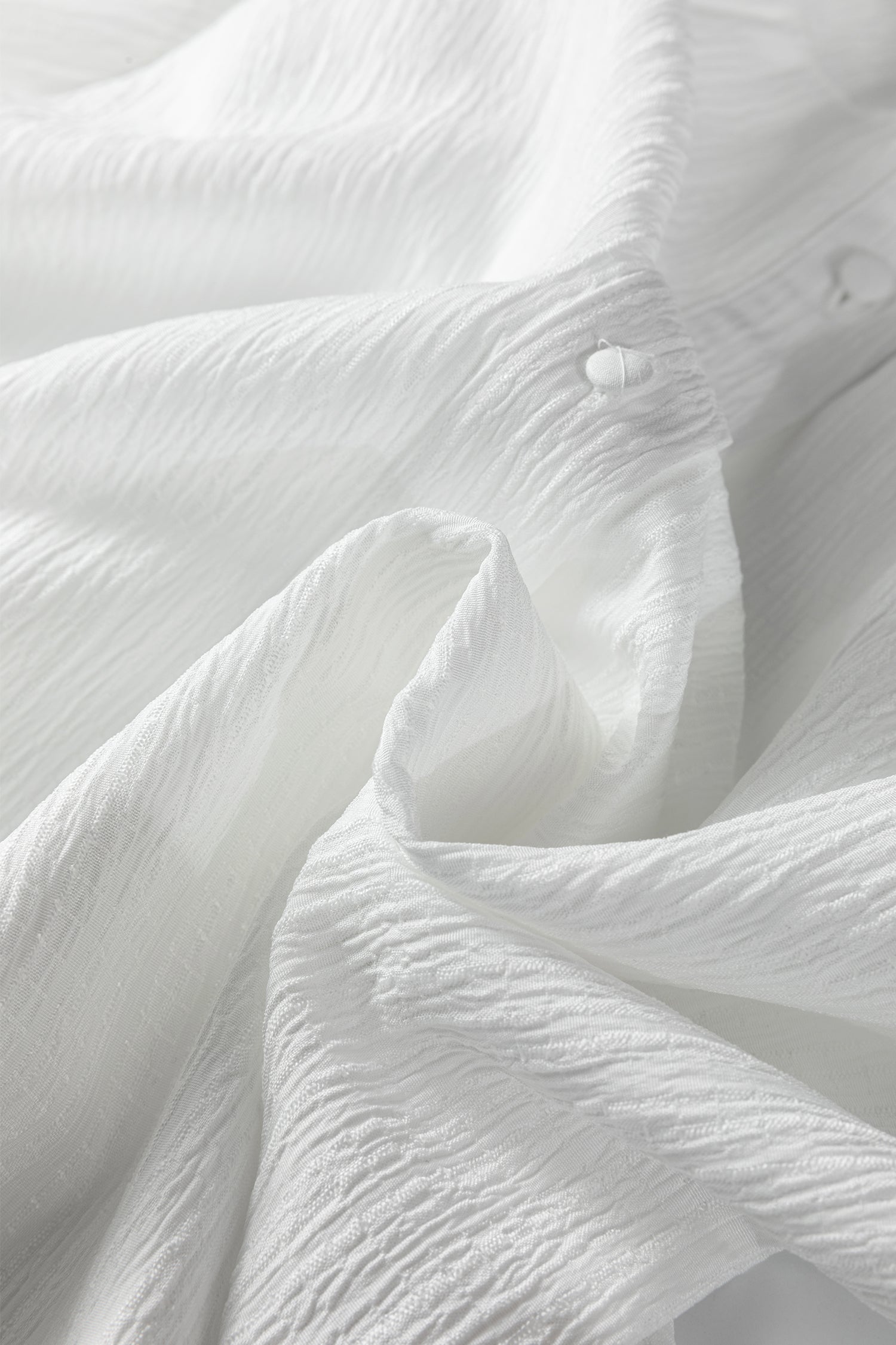 White Lantern Sleeve Button Down Shirt