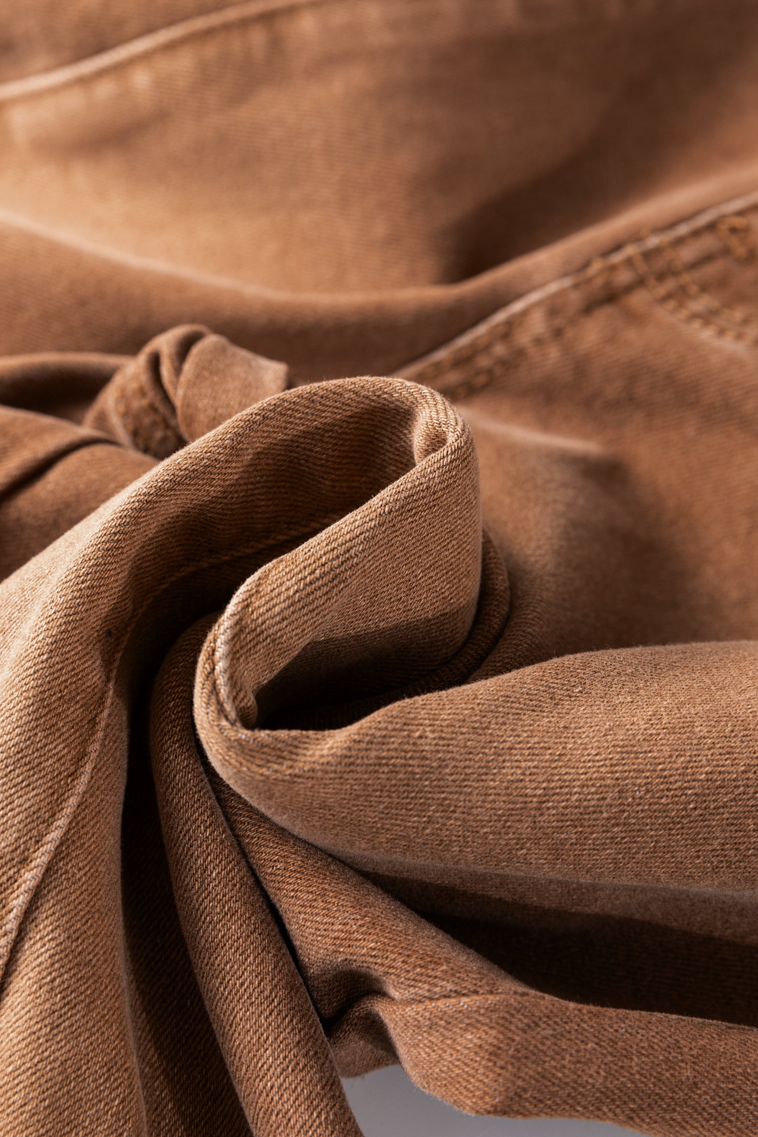 Tan Raw Hem Flare Jeans