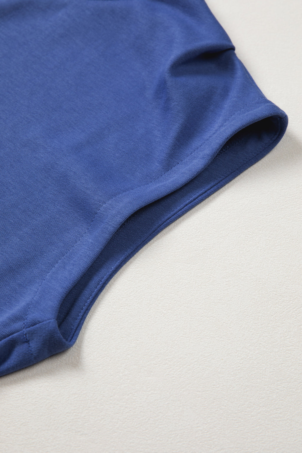 Sky Blue High Neck Cap Sleeve Top