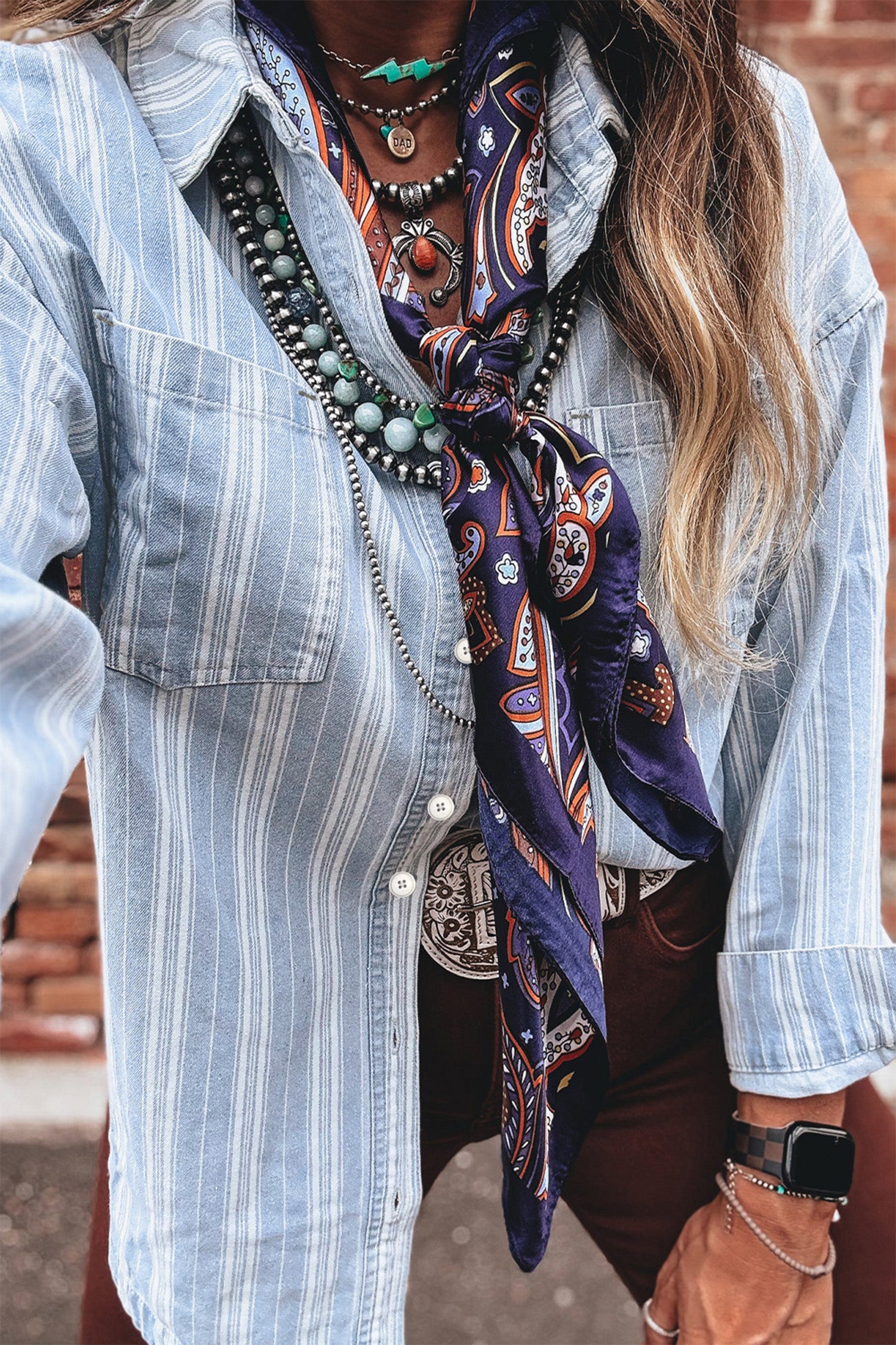 Blue Stripe Denim Shirt