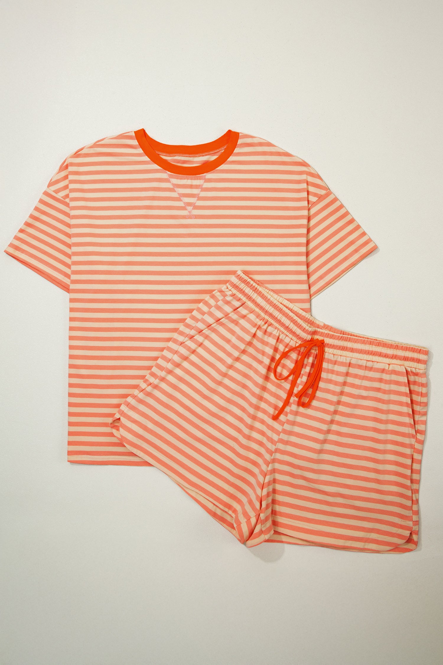 Pink Stripe Plus Size Summer Set