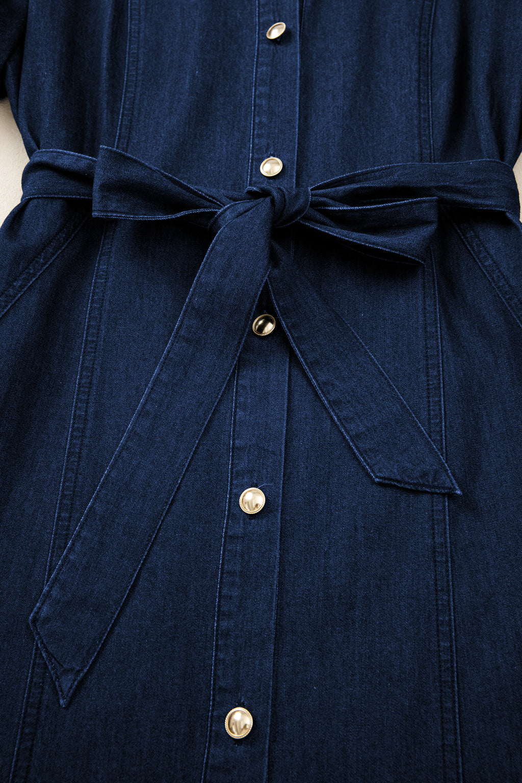 Blue Button-Down Denim Maxi Dress