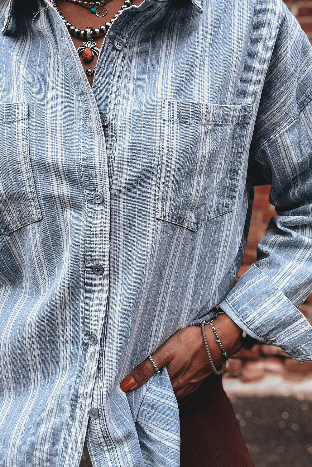 Blue Stripe Denim Shirt