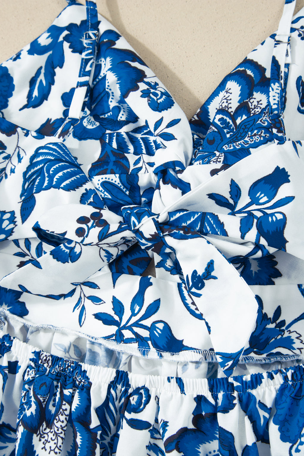 Sky Blue Floral Backless Maxi Dress