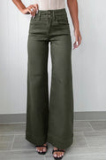 Green High Waist Wide Leg Jeans