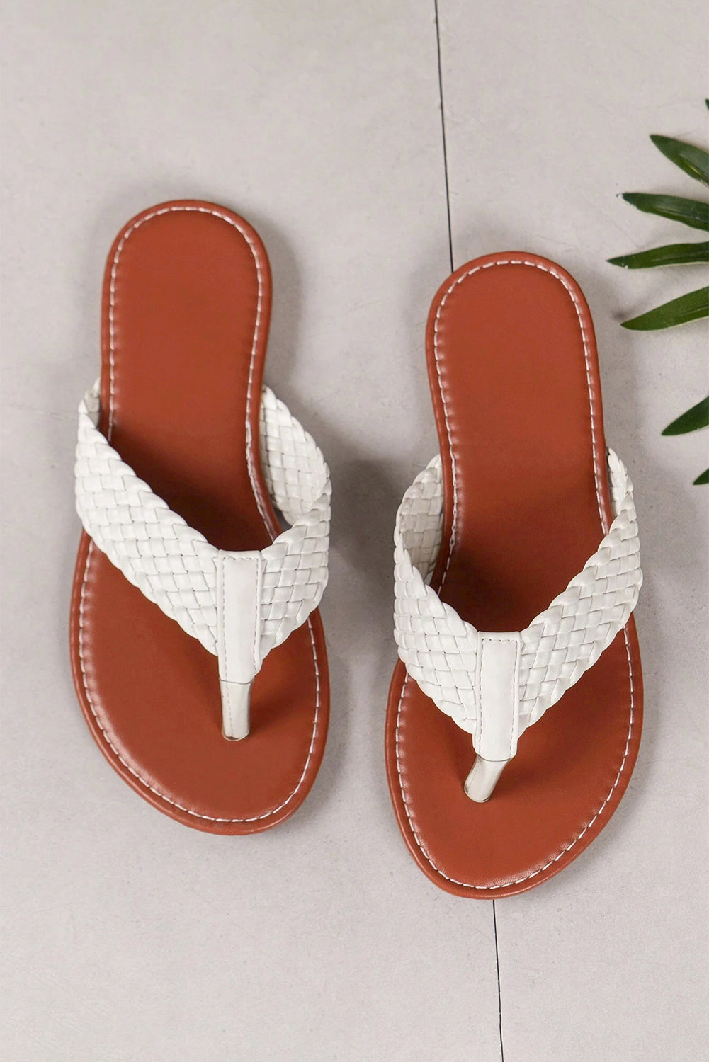 White Braided Flip Flop