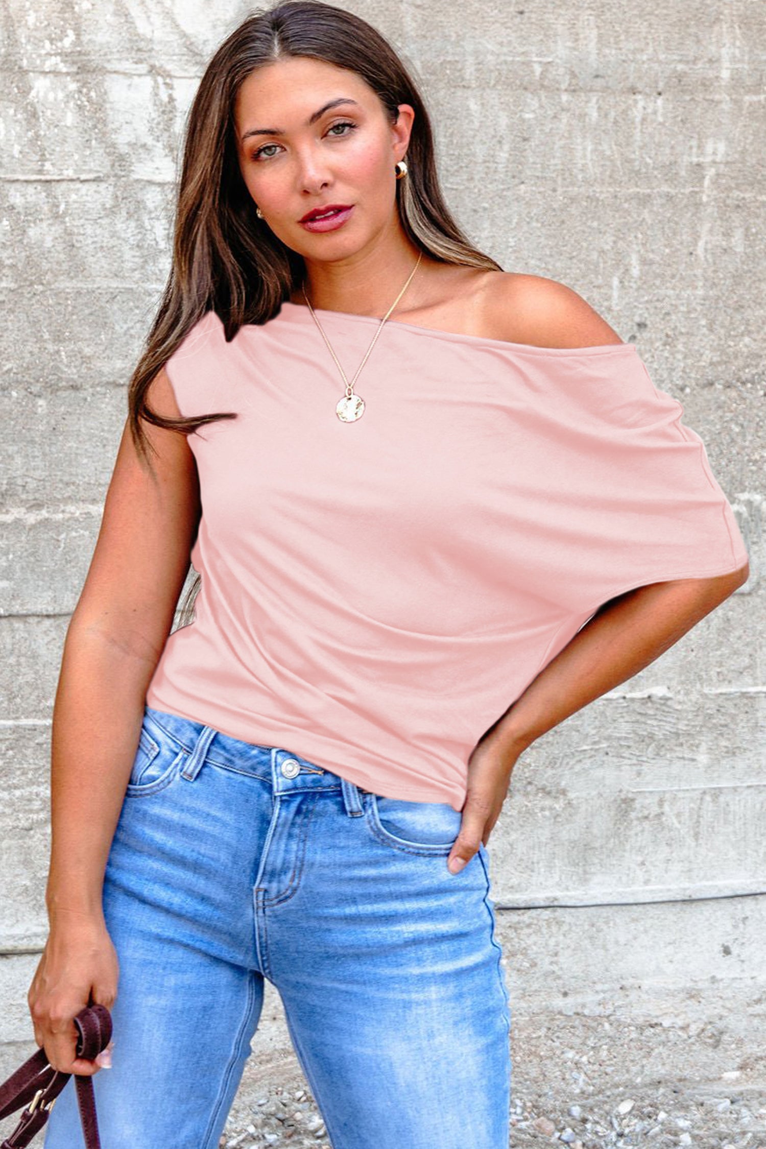 Pink Plus Size Asymmetric Blouse