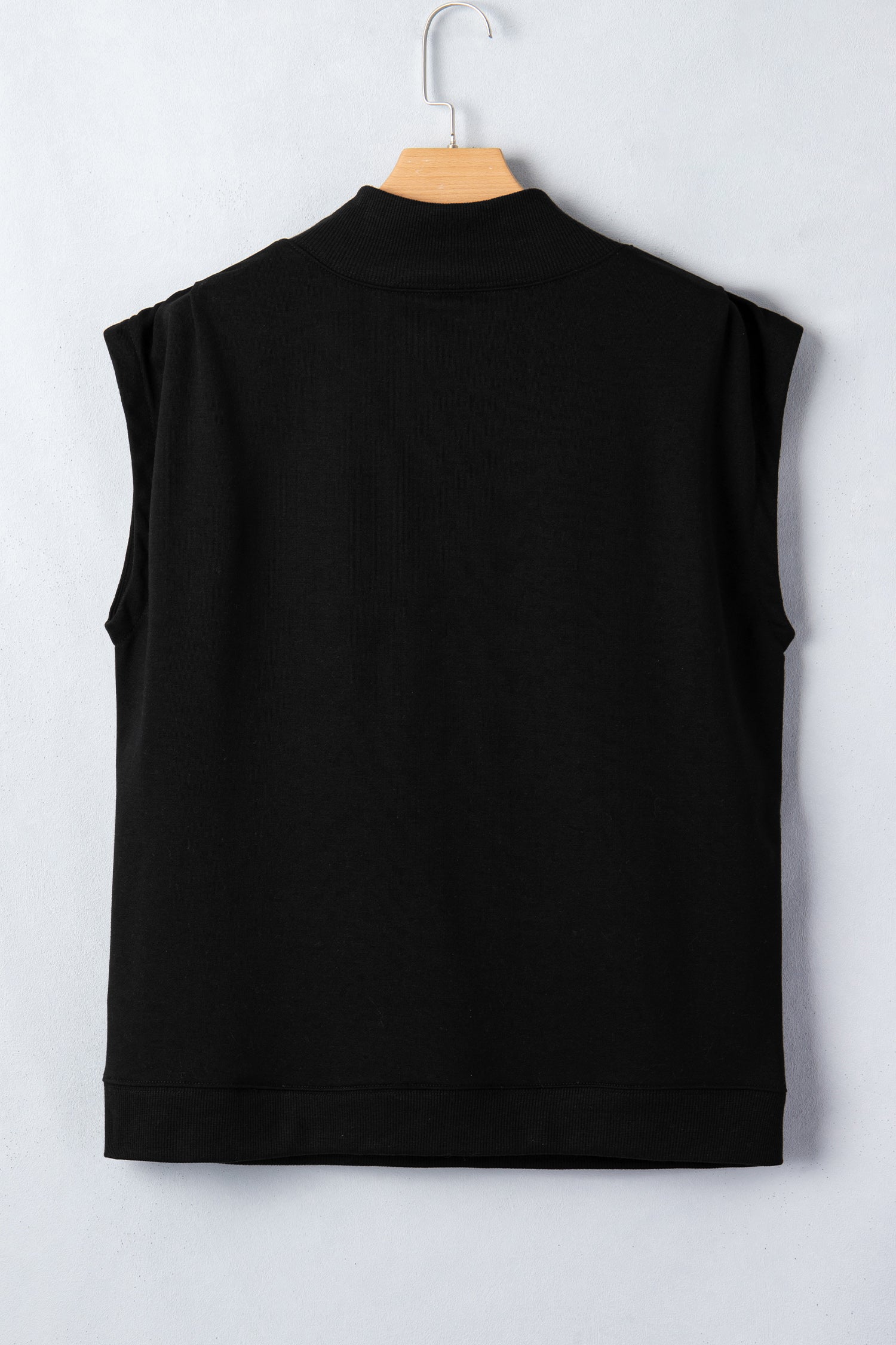 Black High Neck Cap Sleeve Top