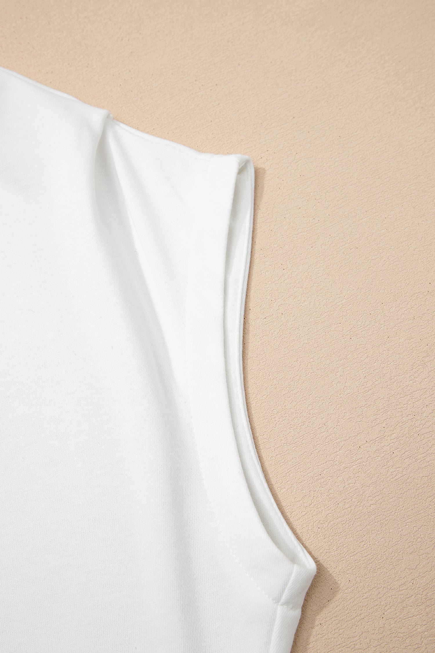 White High Neck Cap Sleeve Top