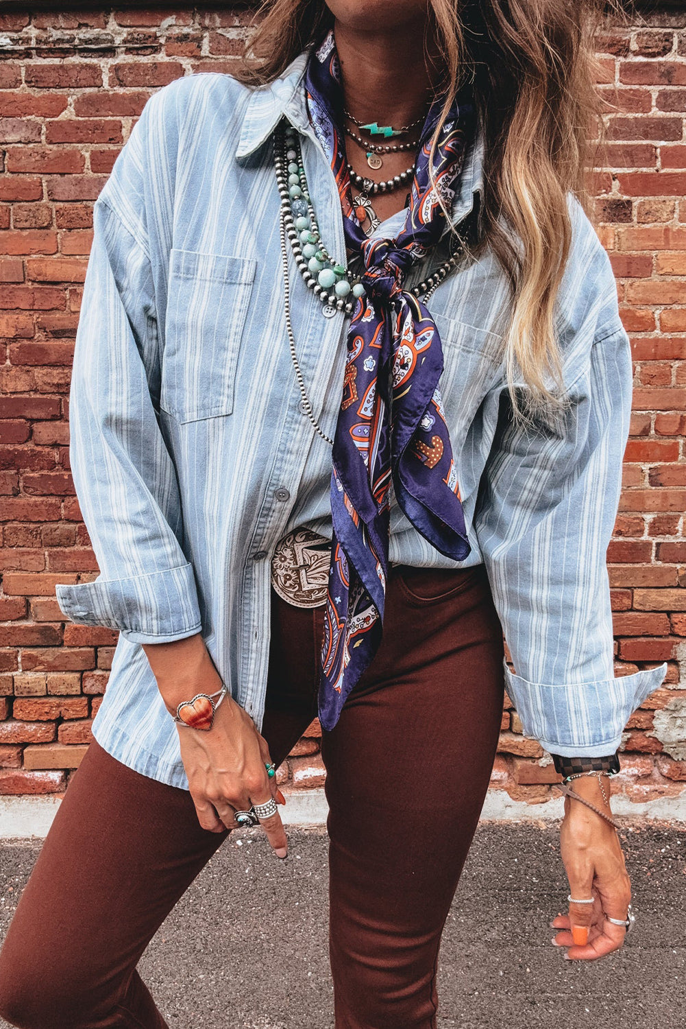 Blue Stripe Denim Shirt