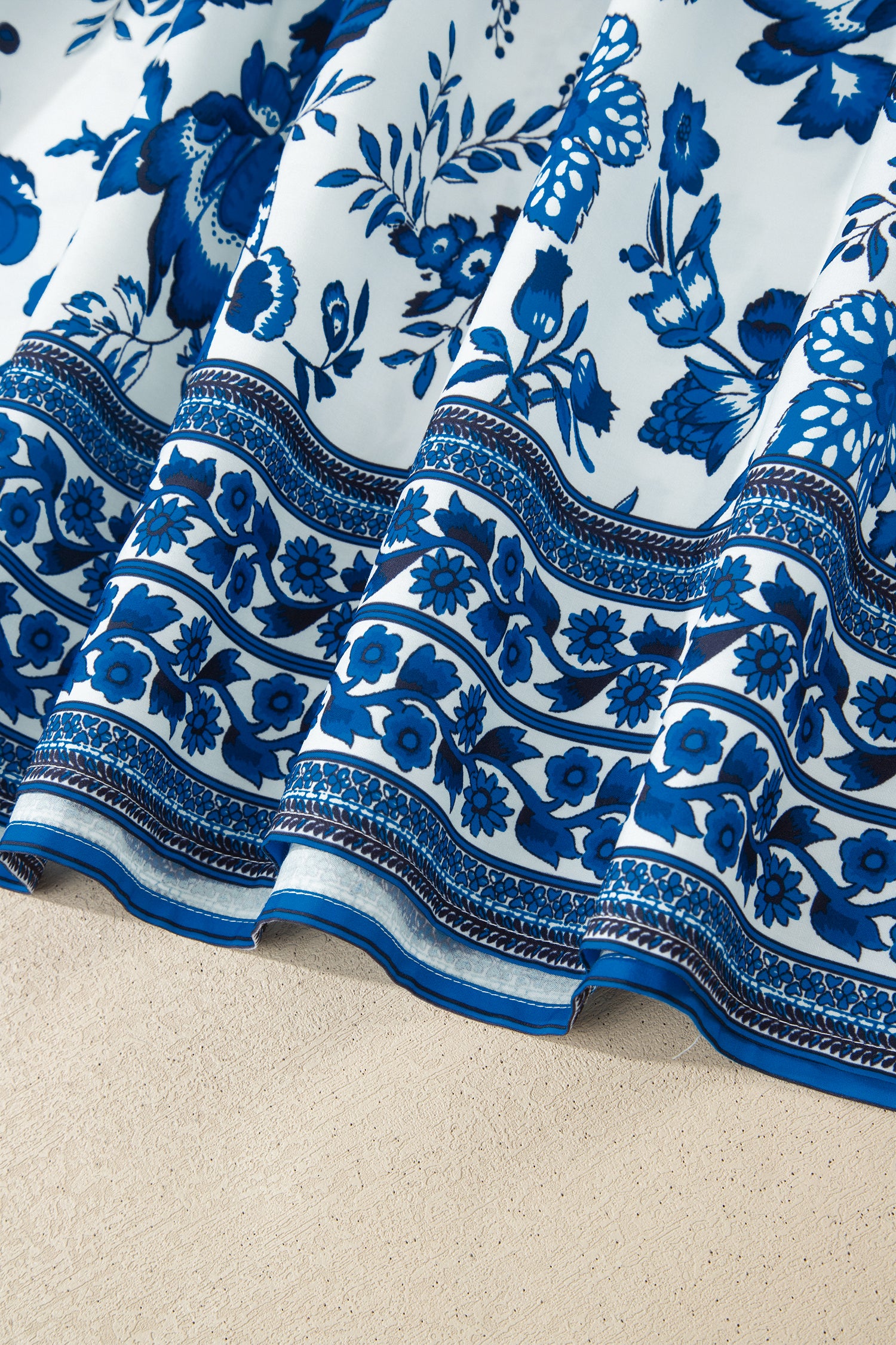 Sky Blue Floral Backless Maxi Dress