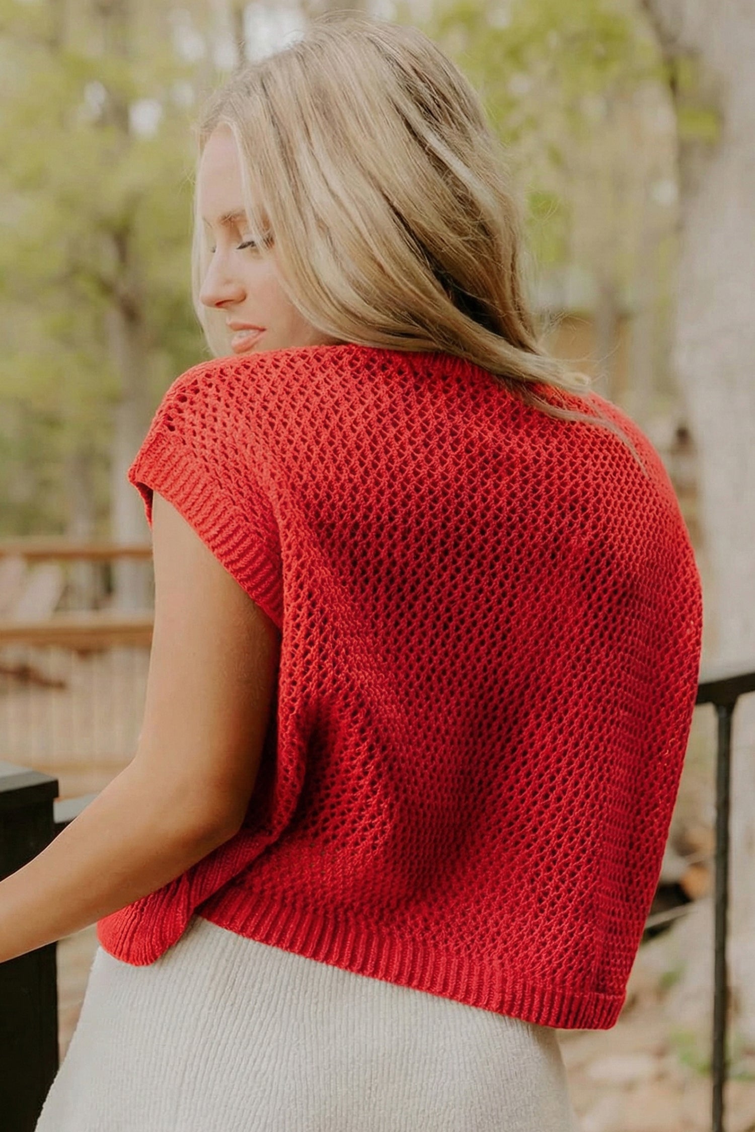 Red Flag Sweater Top