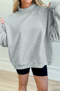 Gray Mock Neck Sweatshirt