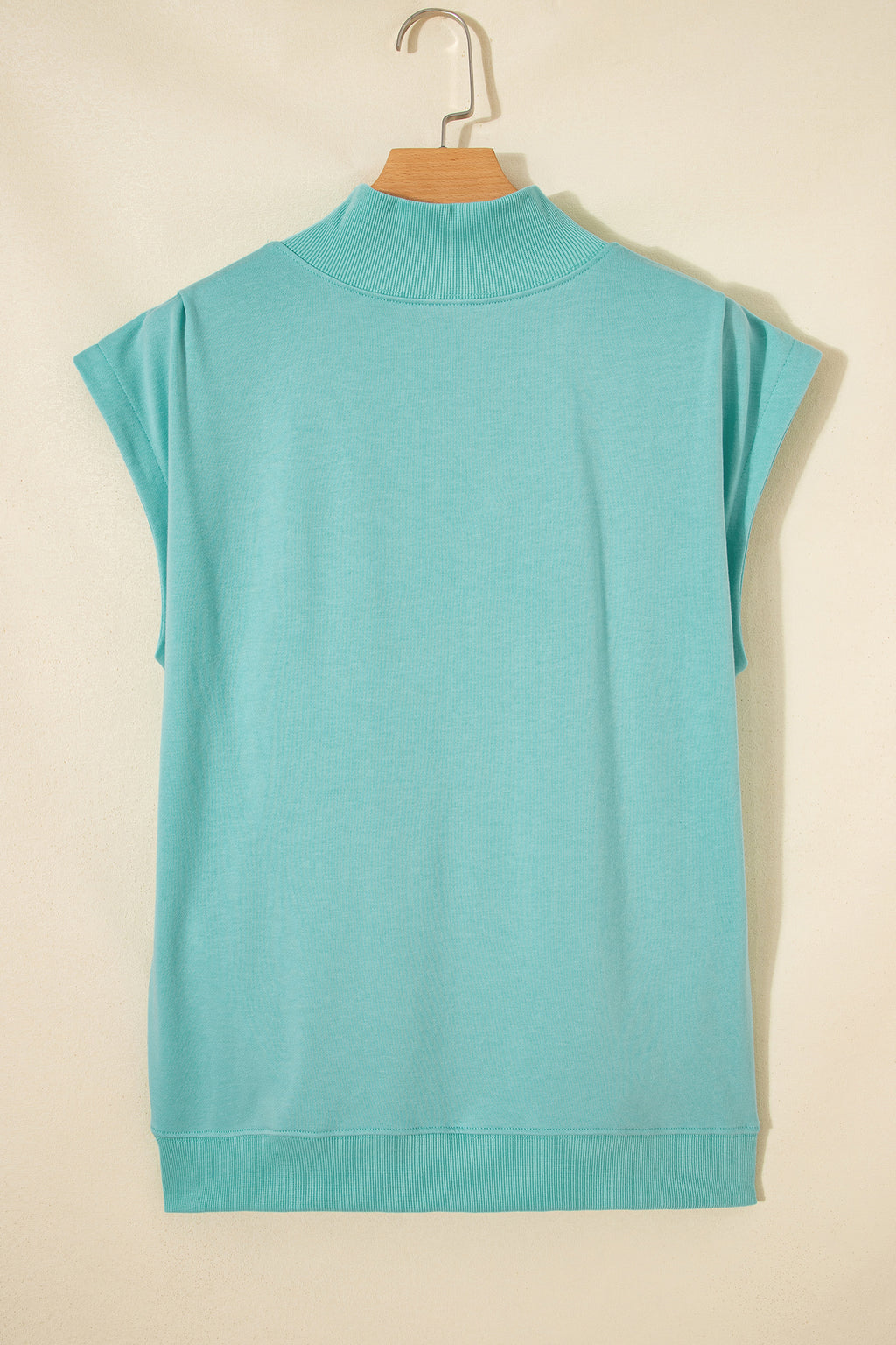 Mint High Neck Cap Sleeve Top
