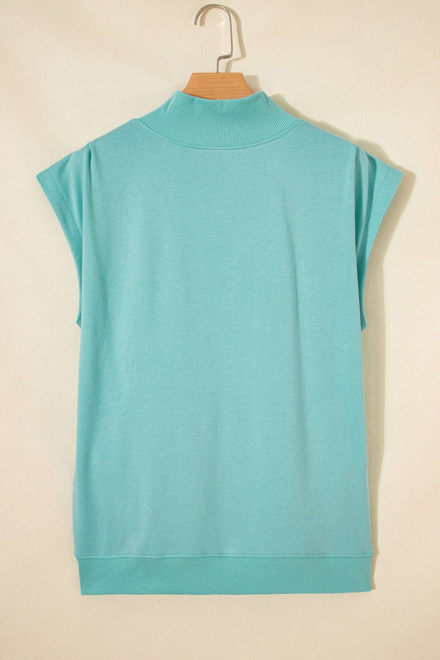 Mint High Neck Cap Sleeve Top