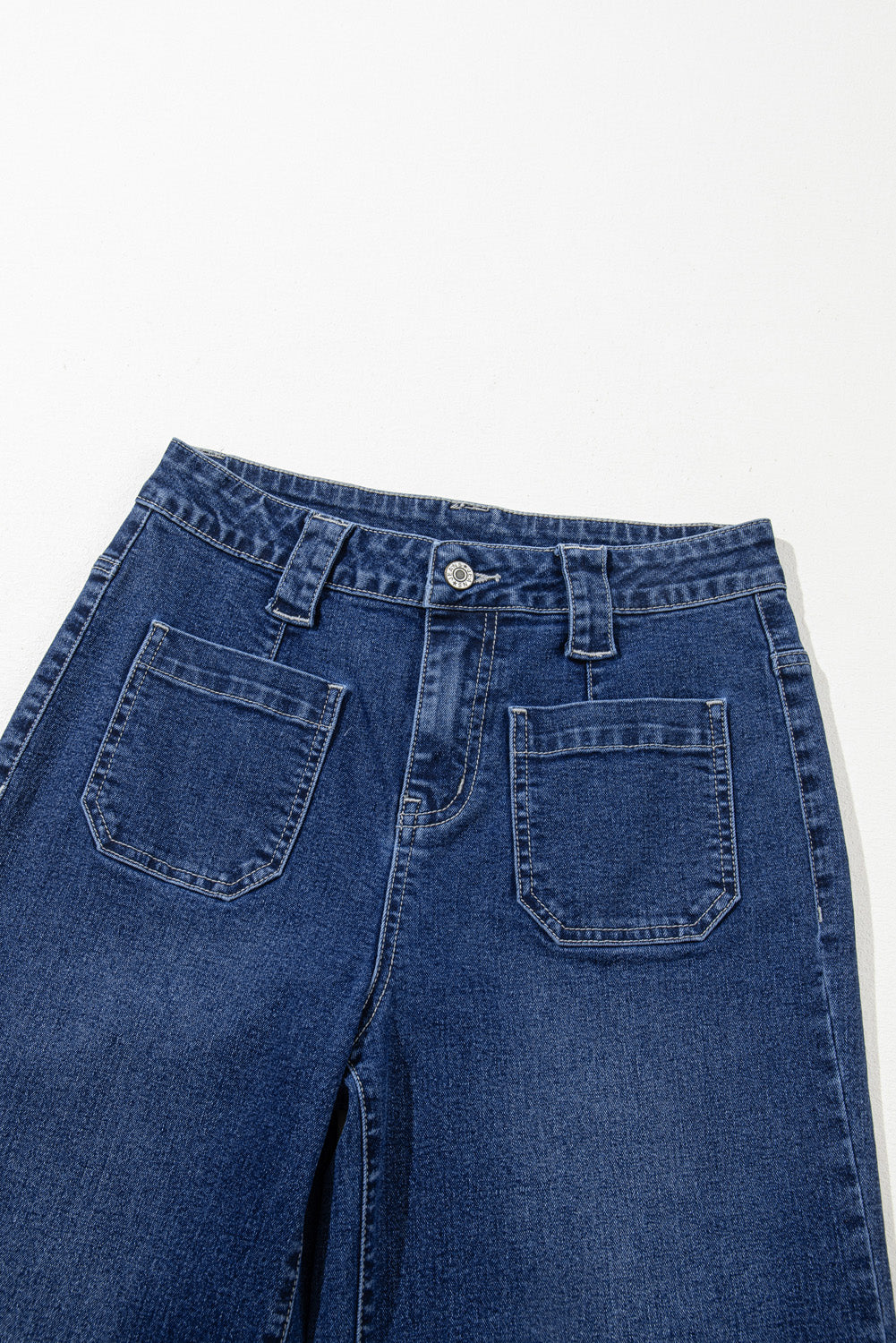 Blue High Waist Wide Leg Jeans