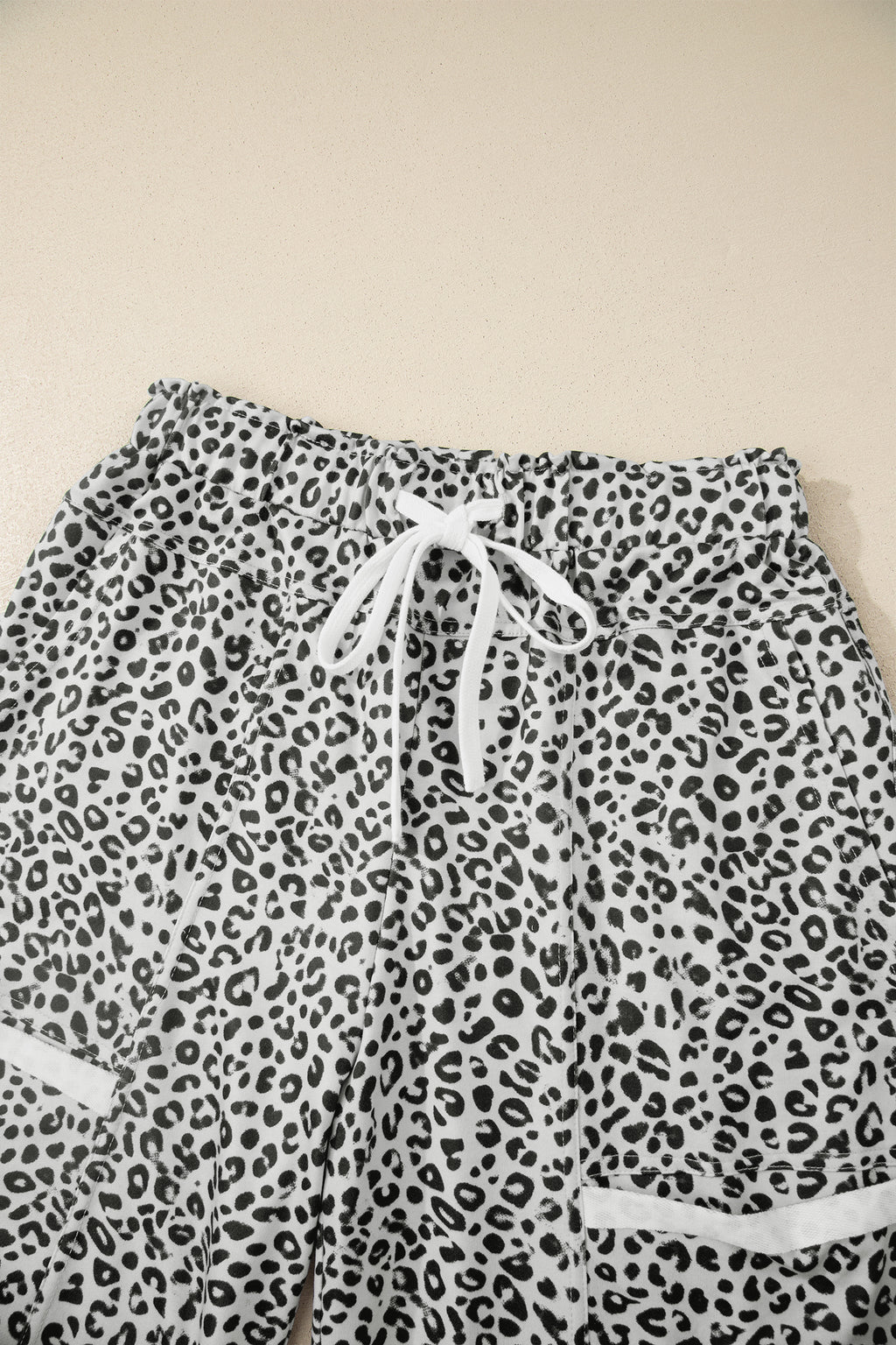 Gray Animal Print Wide Leg Pants