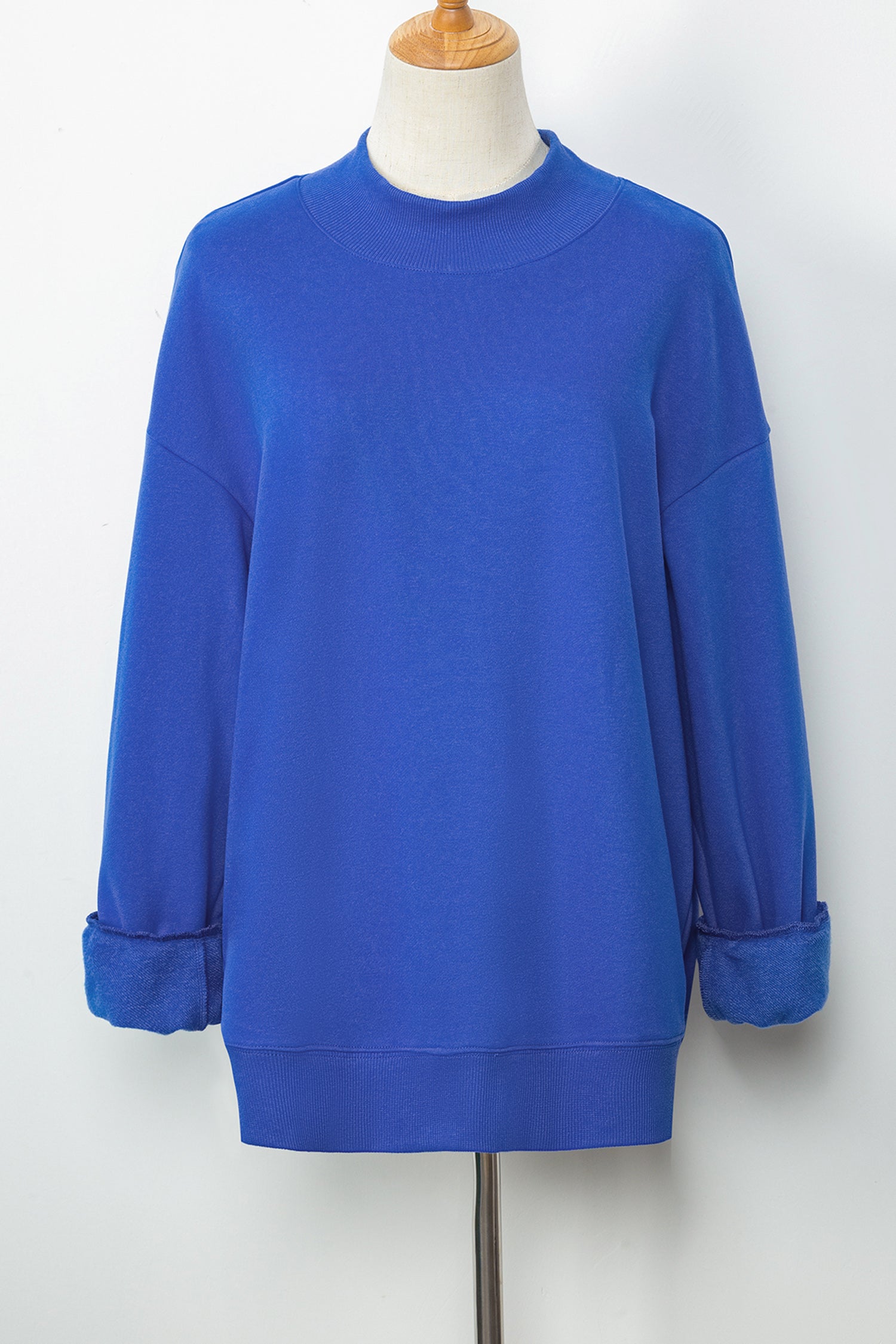 Dark Blue Mock Neck Sweatshirt