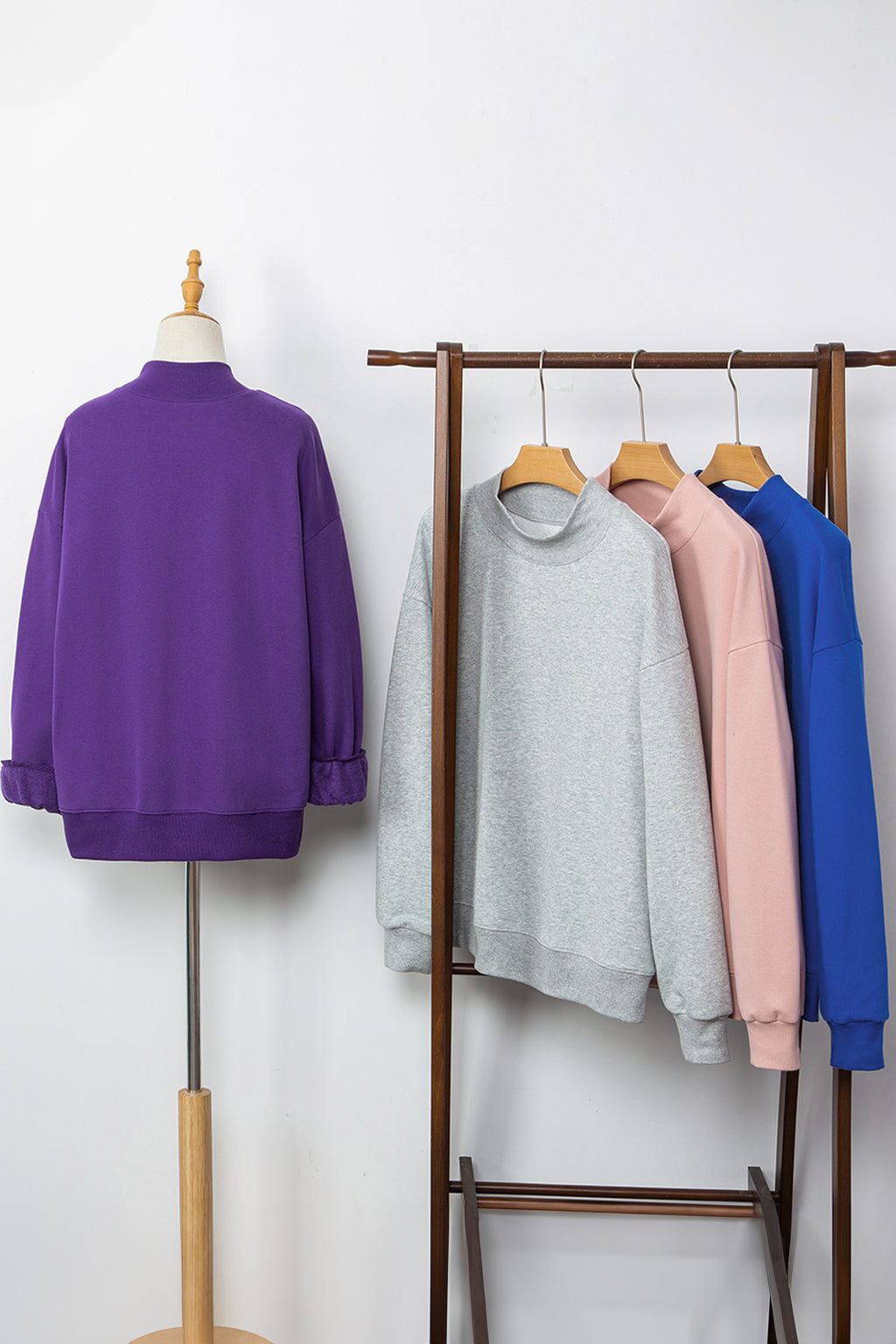 Purple Mock Neck Sweatshirt