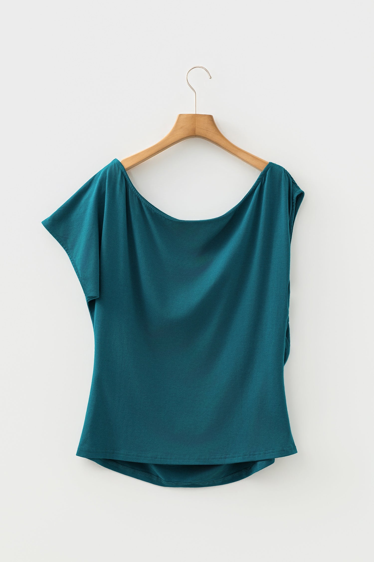 Blue Plus Size Asymmetric Blouse