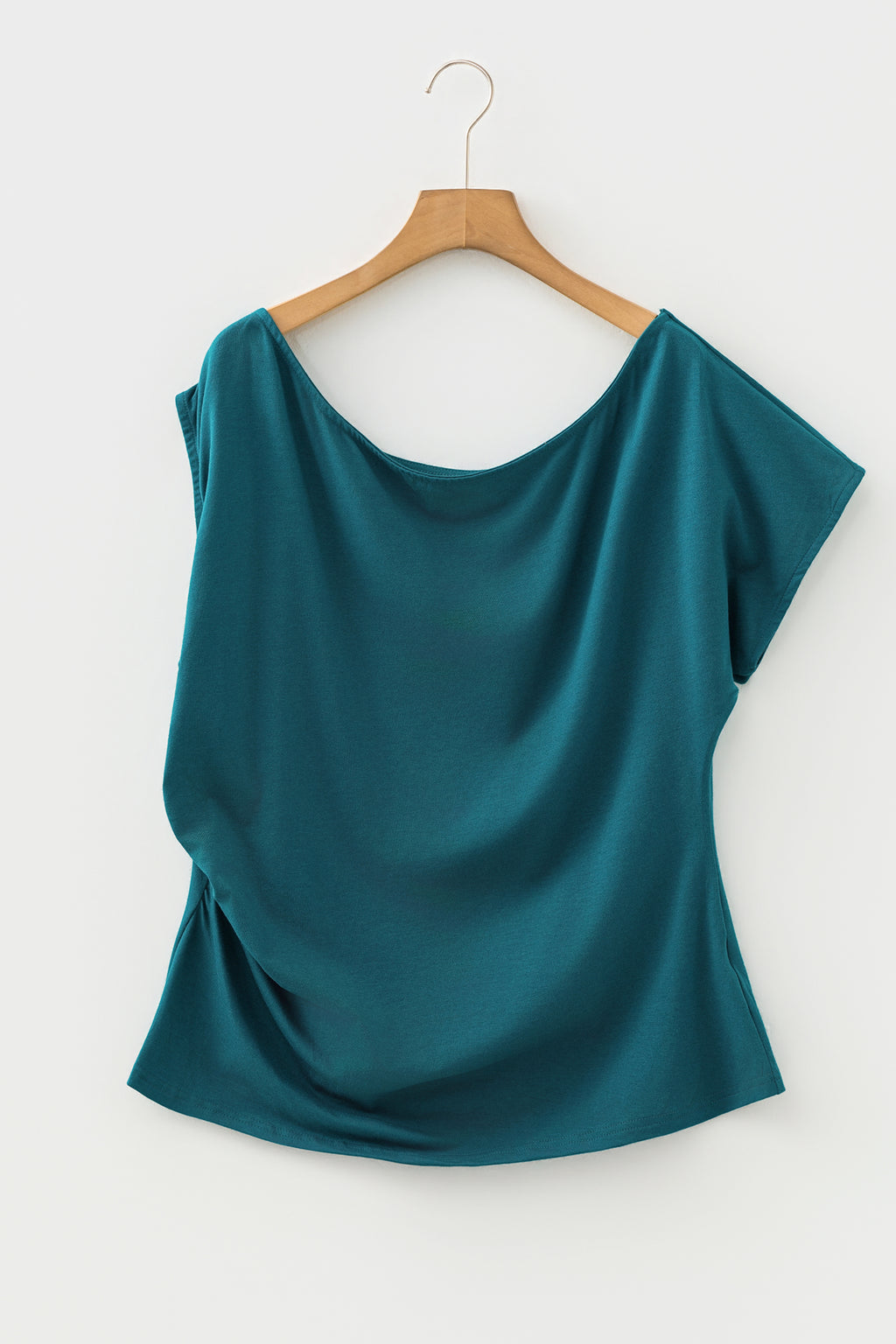 Blue Plus Size Asymmetric Blouse