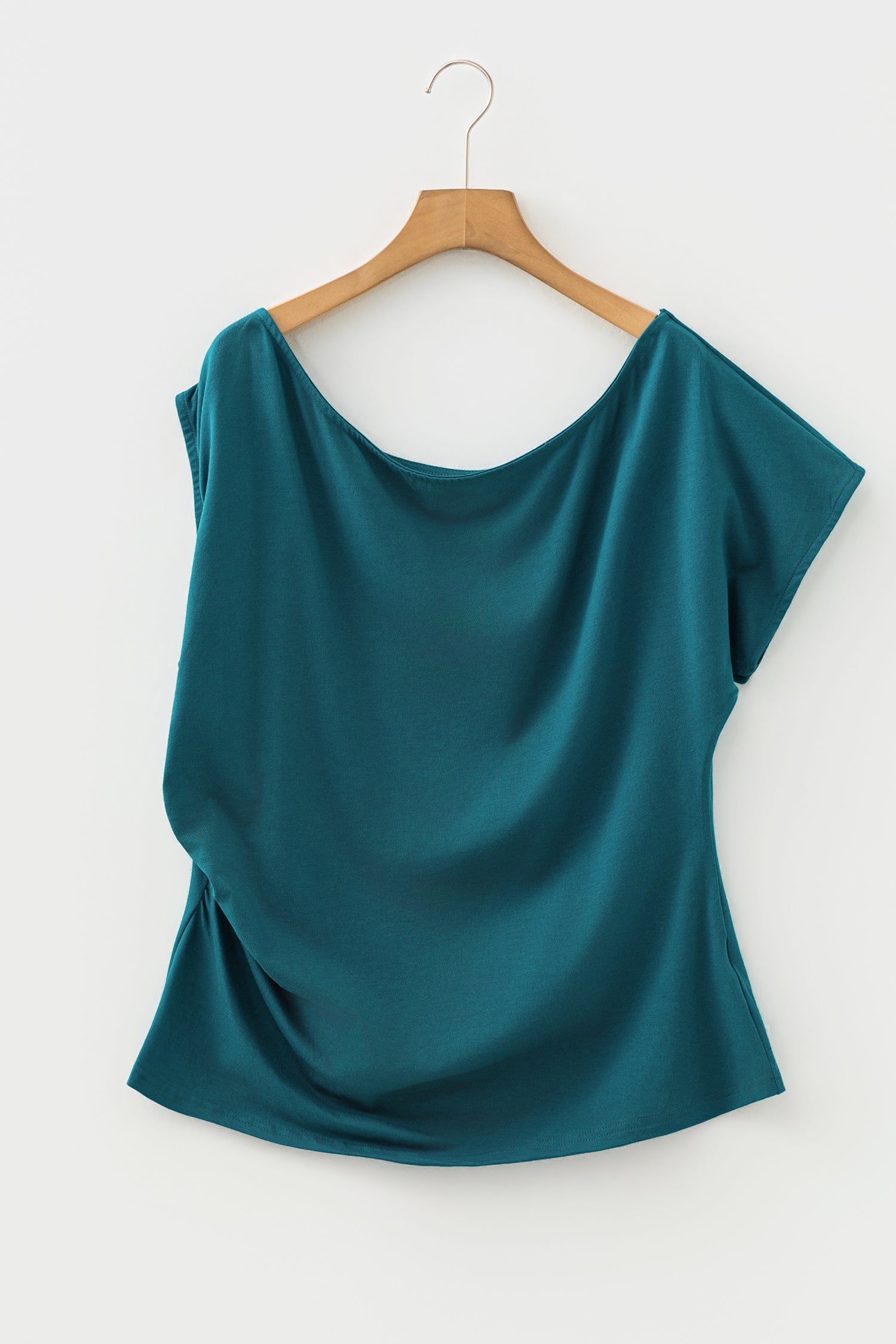 Blue Plus Size Asymmetric Blouse
