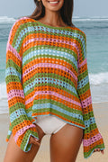 Stripe Knit Beach Cover Up