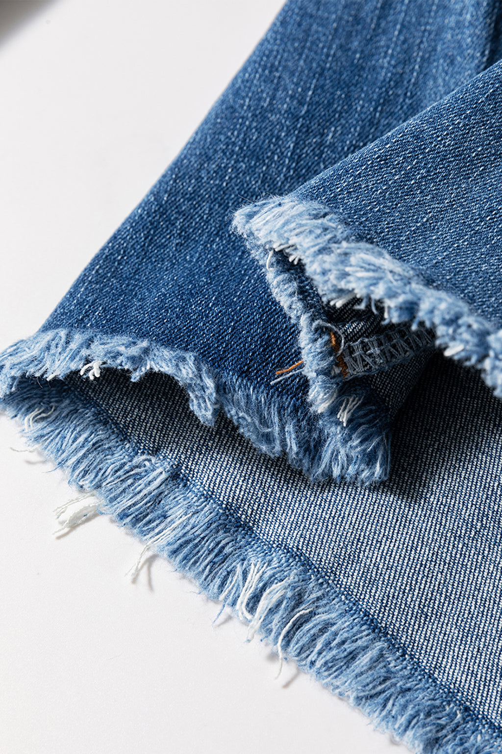 Sail Blue Raw Hem Flare Jeans