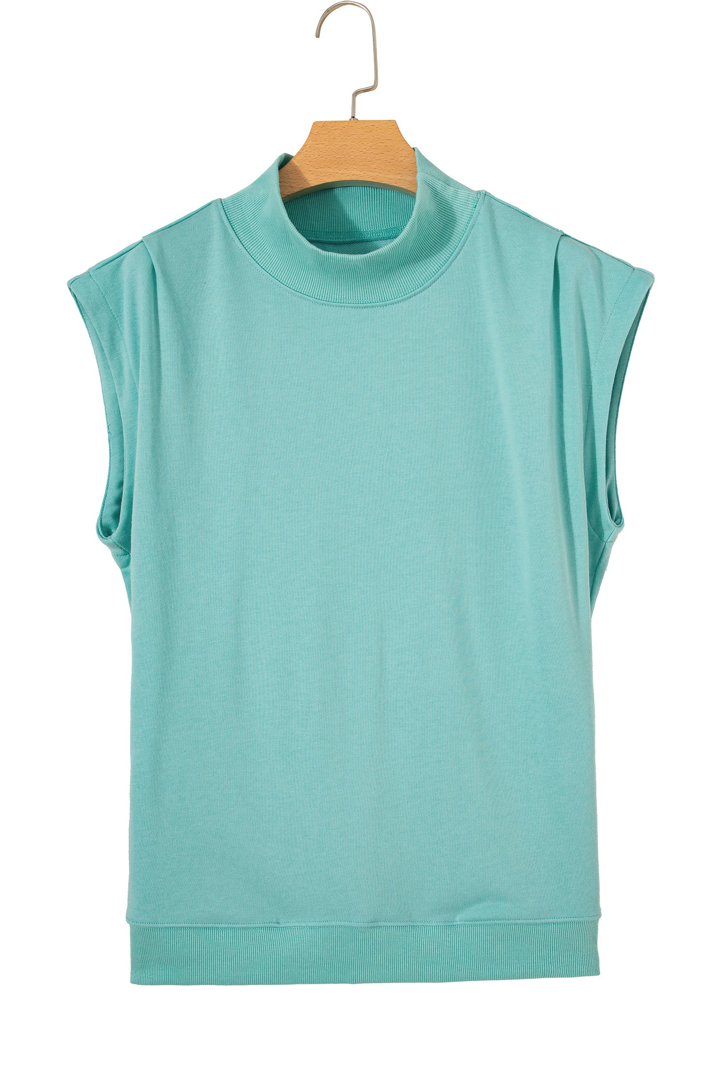 Mint High Neck Cap Sleeve Top