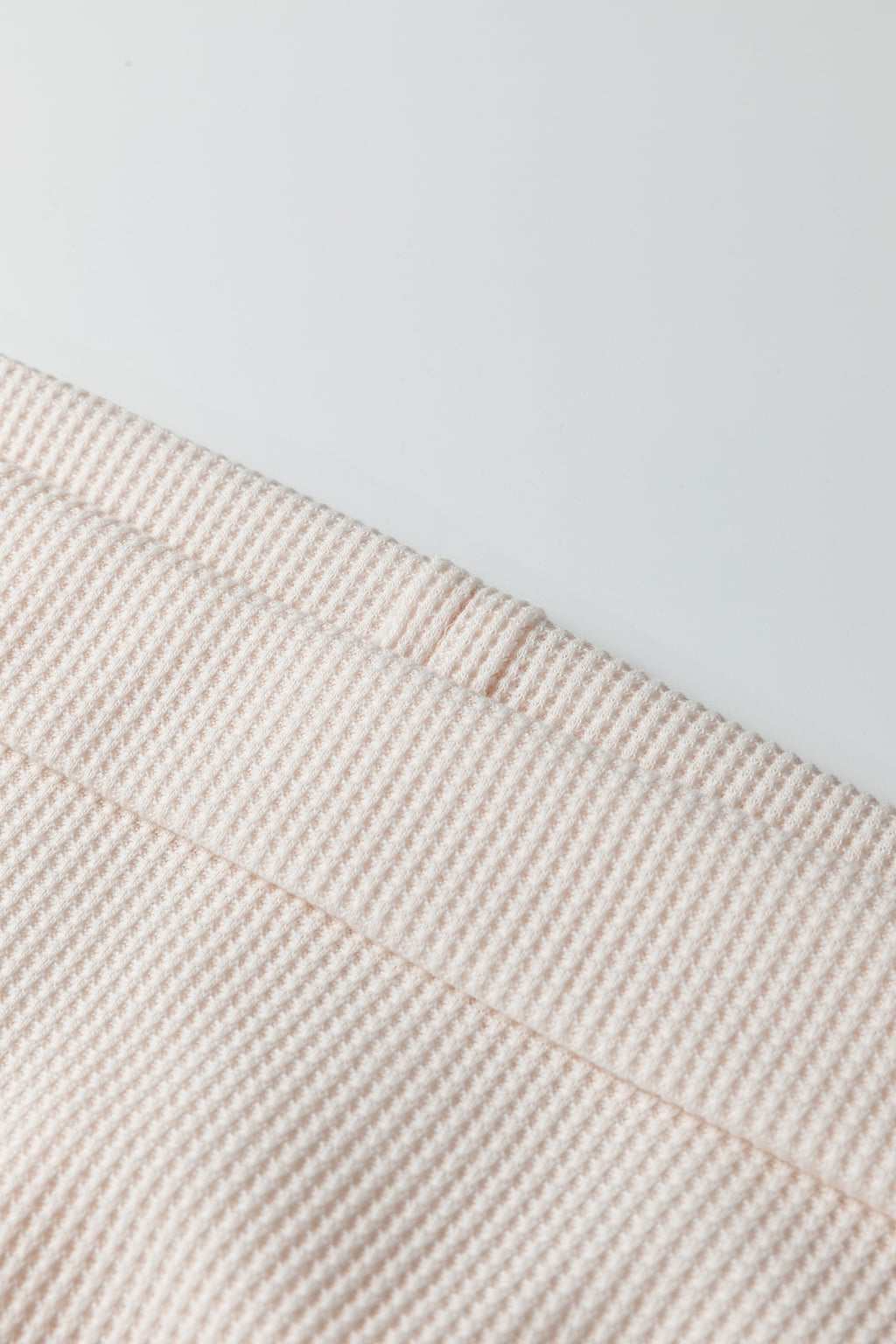 Beige Waffle Knit Long Sleeve Top