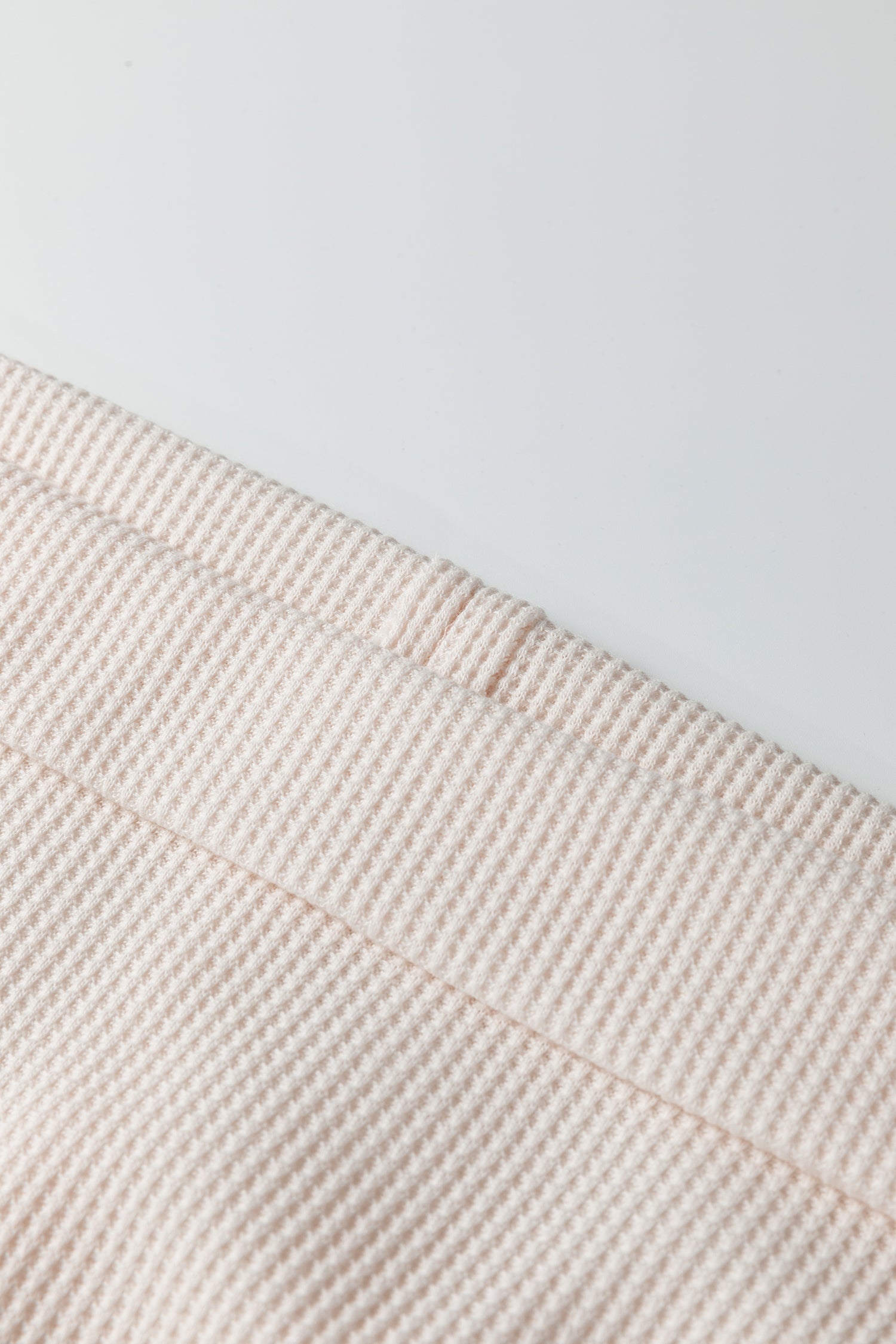 Beige Waffle Knit Long Sleeve Top