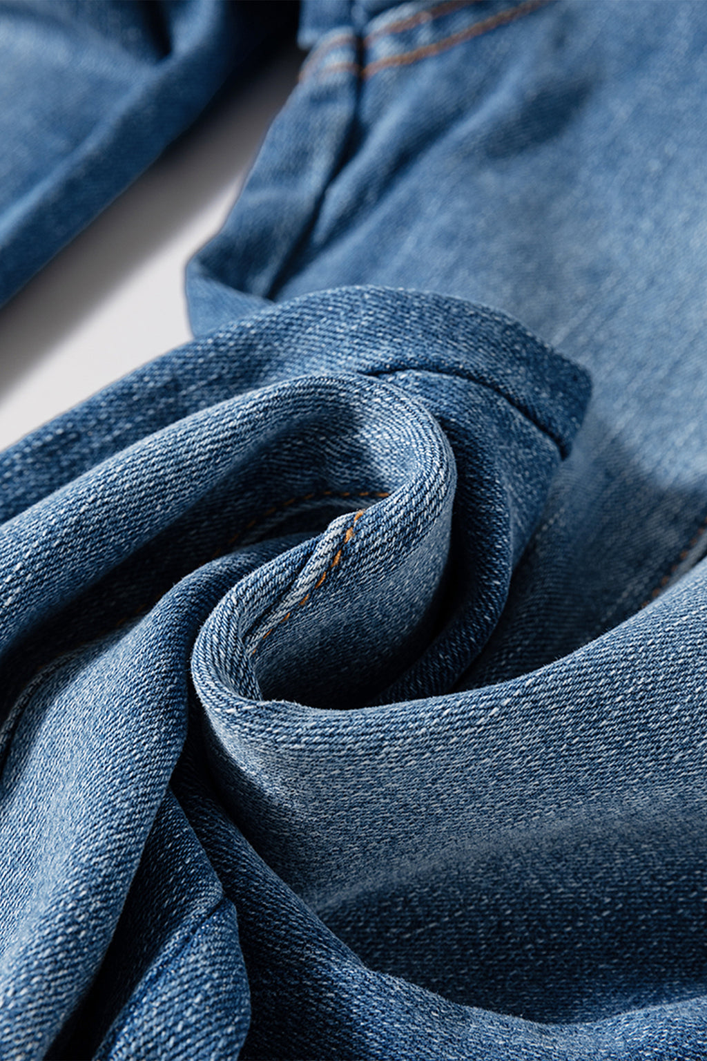 Sail Blue Raw Hem Flare Jeans